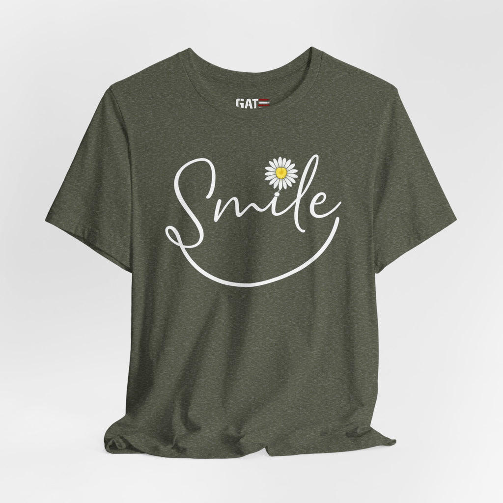 Smile Daisy Tee — Women's Floral Graphic T-Shirt