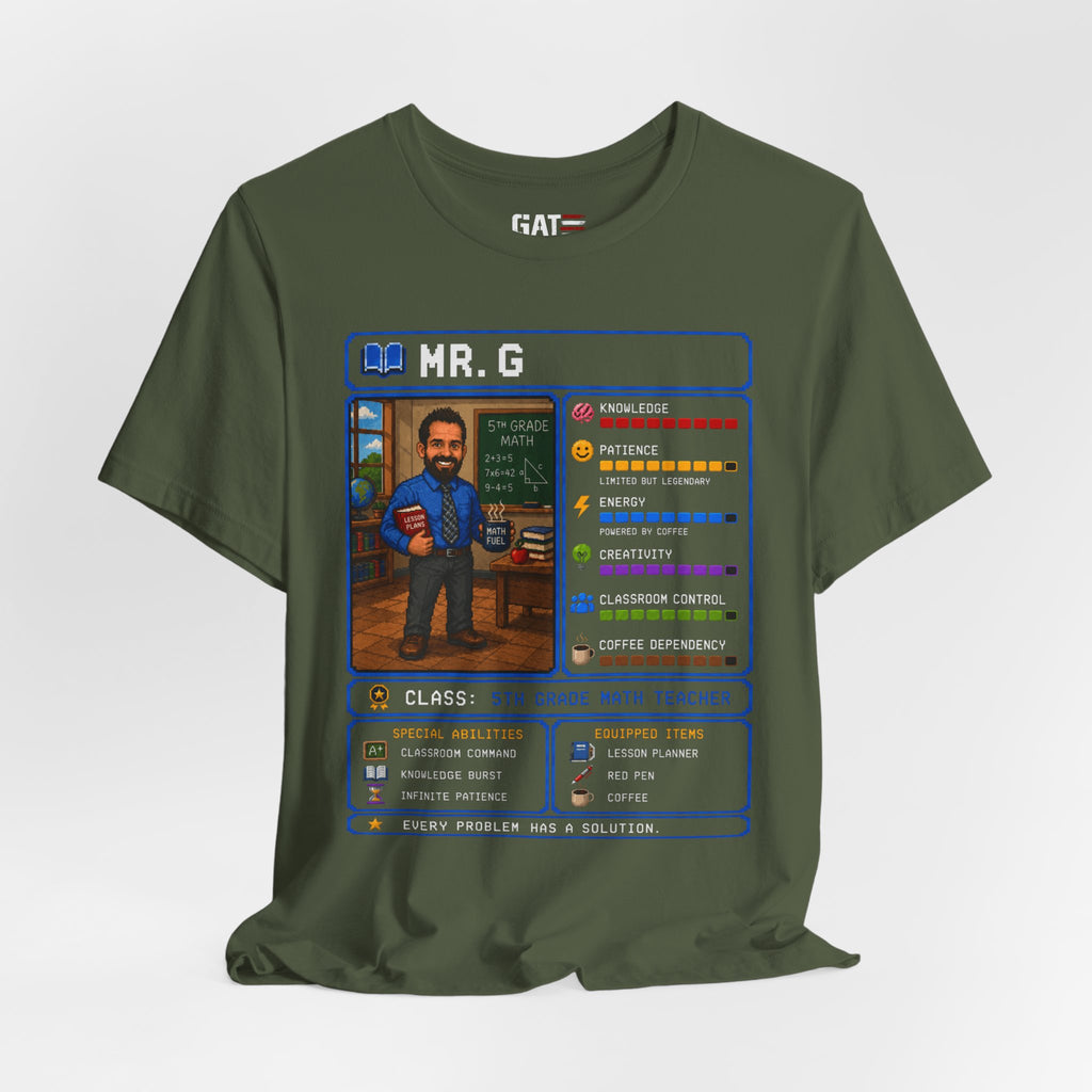 Custom Math Teacher RPG Character Shirt | Personalized Teacher Gift