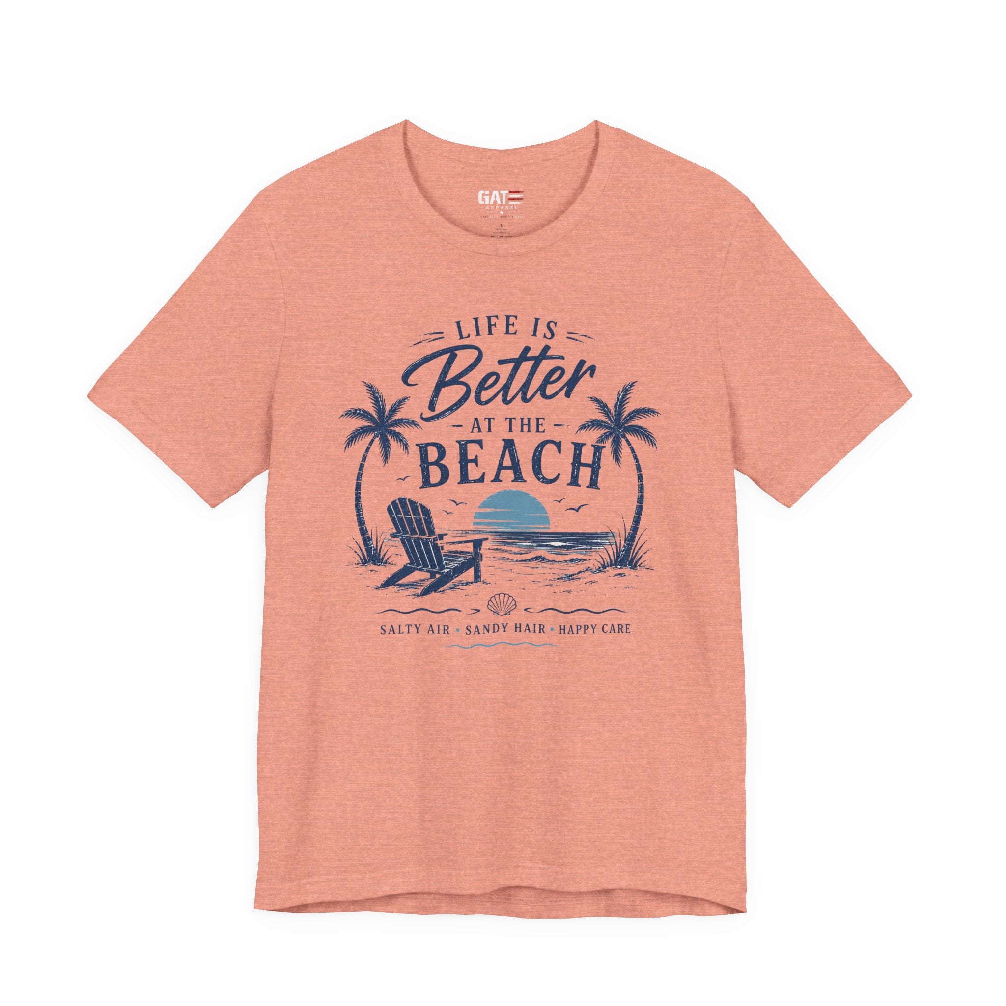 Life Is Better at the Beach T-Shirt — Vintage Coastal Palm Tee