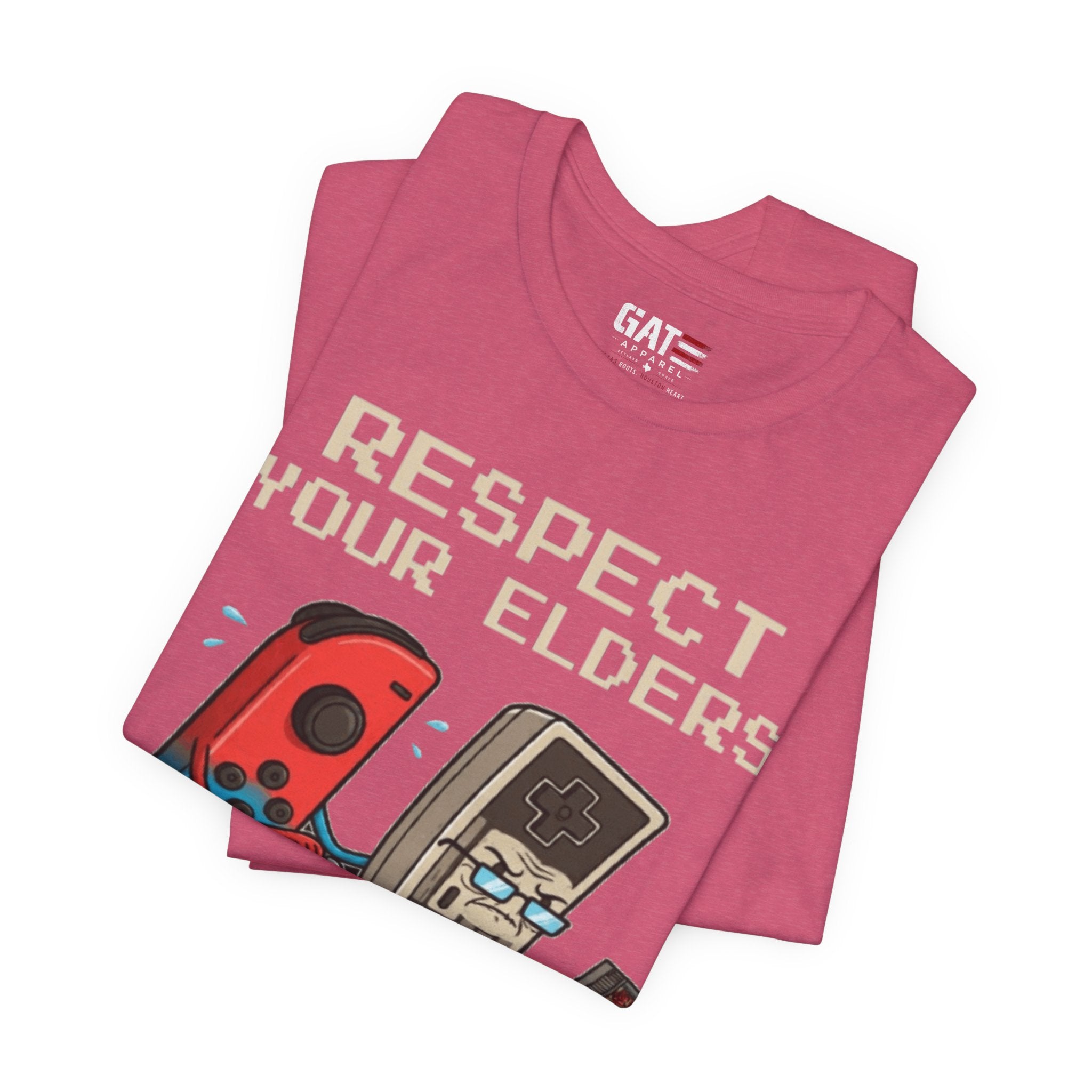 Respect Your Elders Tee — Retro Game Controller Graphic T-Shirt