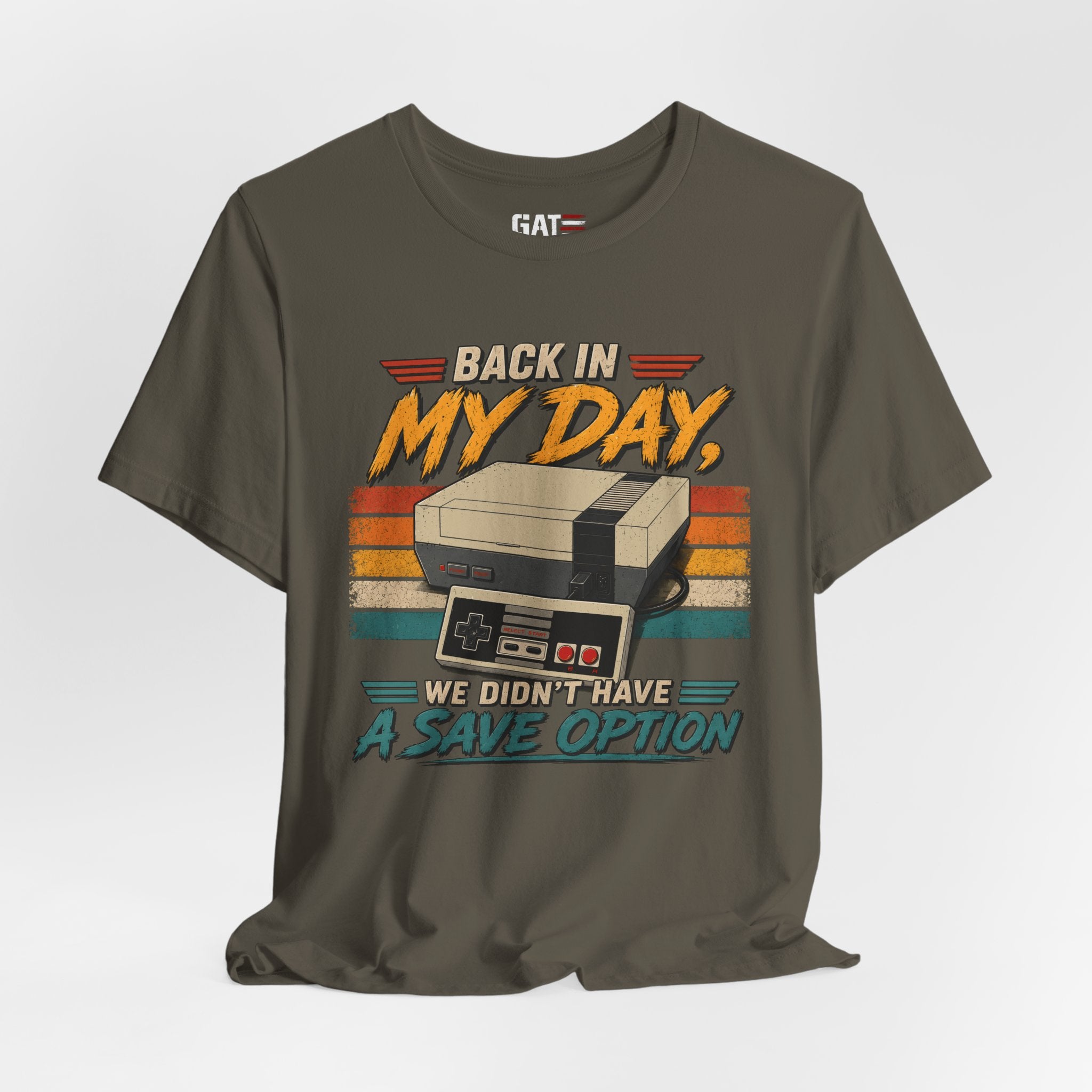 Funny Retro Gamer Shirt, Back In My Day We Didn't Have A Save Option, Vintage Gaming T Shirt, Old School Gamer Gift, Video Game Tee