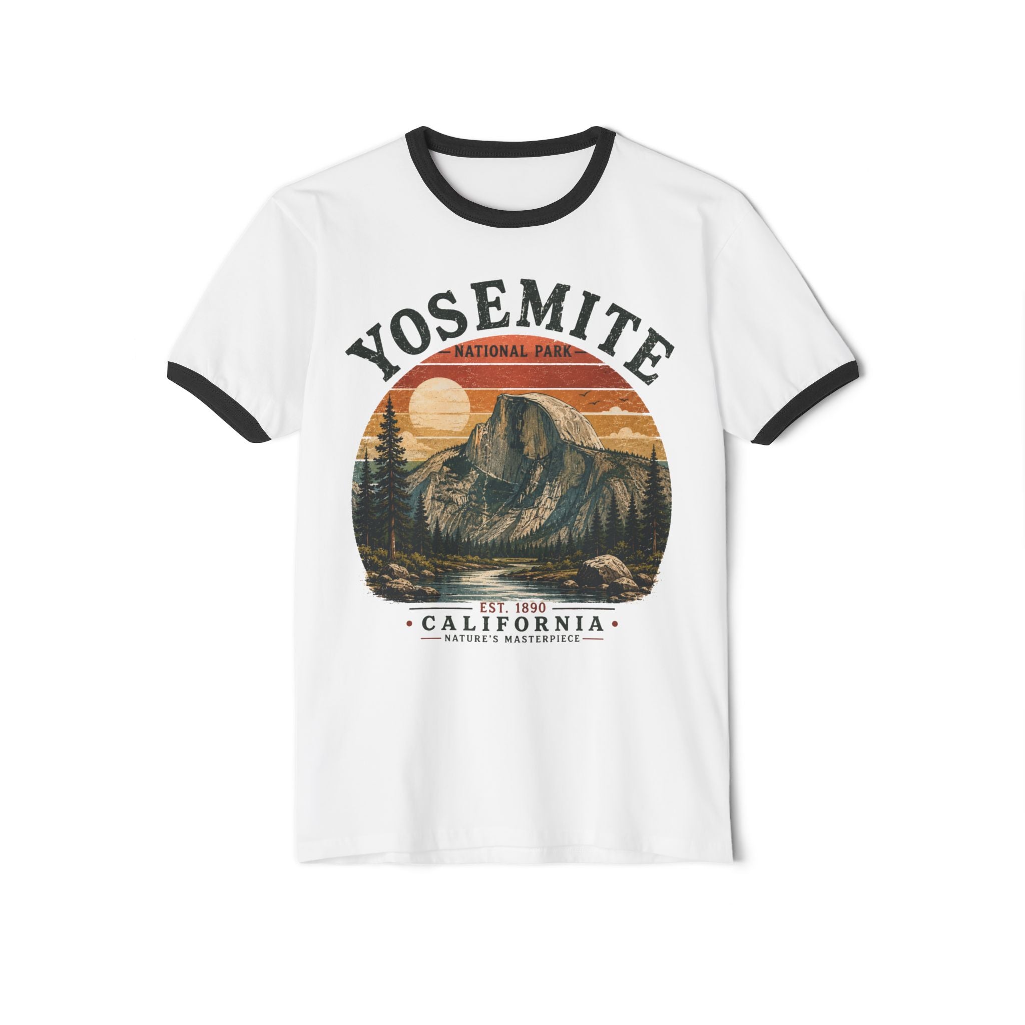 Yosemite National Park Ringer T-Shirt — Vintage California Hiking Tee