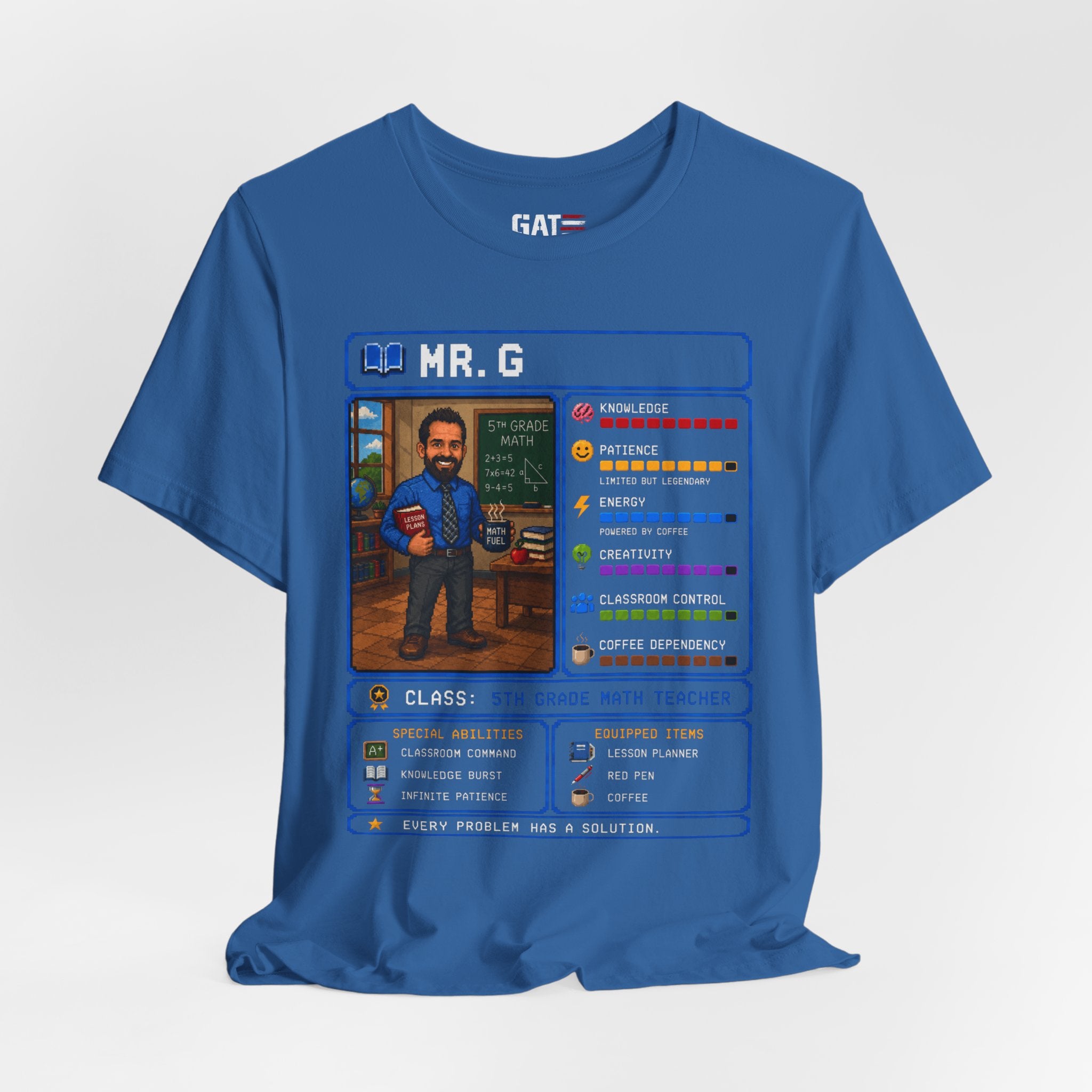 Custom Math Teacher RPG Character Shirt | Personalized Teacher Gift
