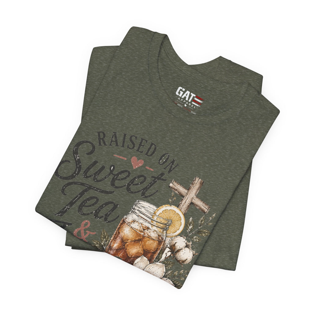 Southern Christian Shirt, Faith Graphic Tee, Sweet Tea Lover Shirt, Country Living Tee, Rustic Farmhouse Gift, Southern Mom Tee