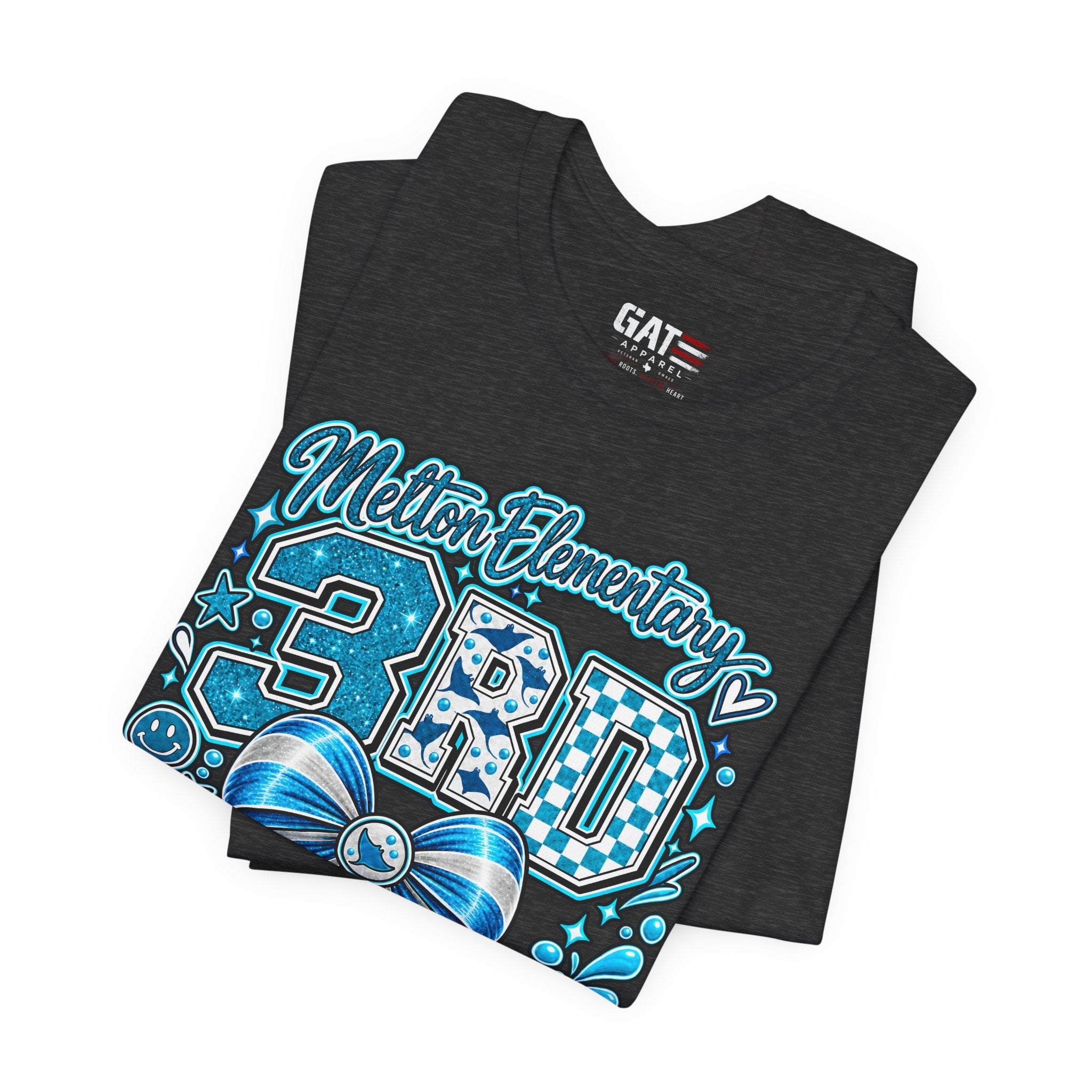Melton 3rd Grade School T‑Shirt — Bow Design