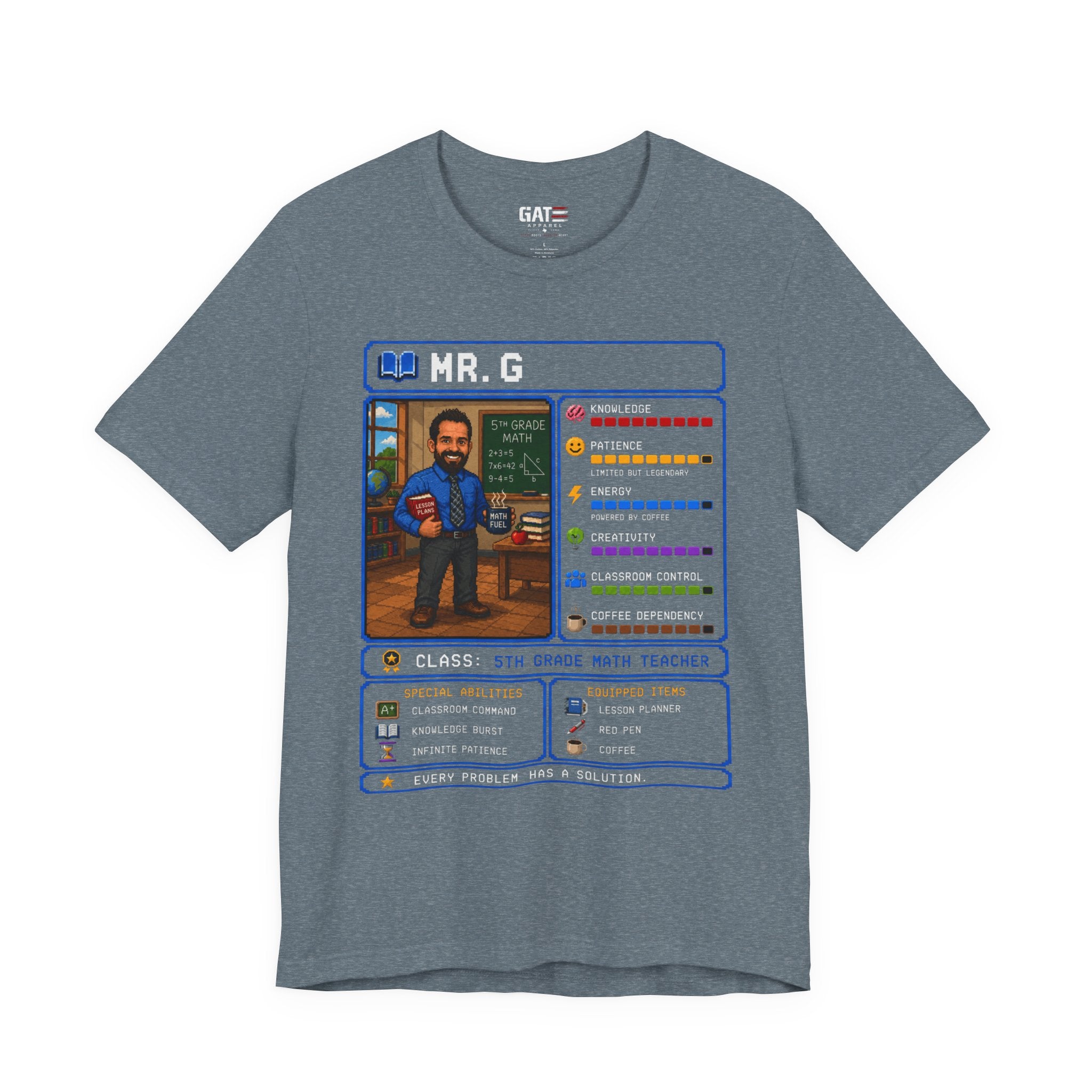 Custom Math Teacher RPG Character Shirt | Personalized Teacher Gift