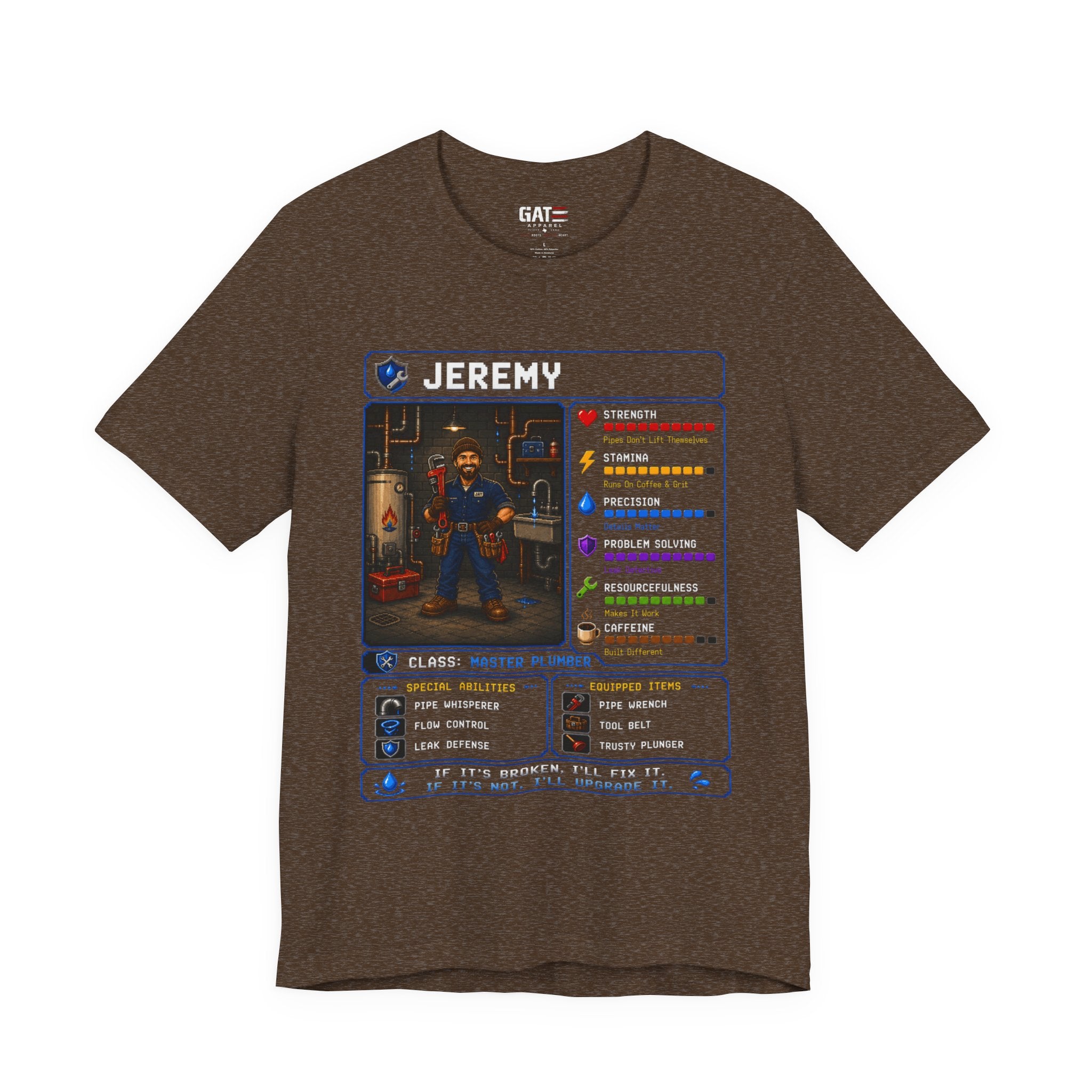 Custom Plumber RPG Character Shirt | Personalized Plumber Gift