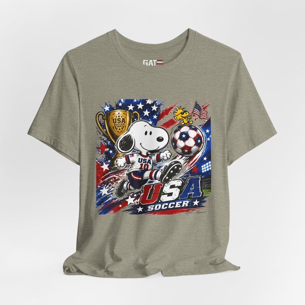 Snoopy USA Soccer Tee | Patriotic Soccer Graphic T-Shirt