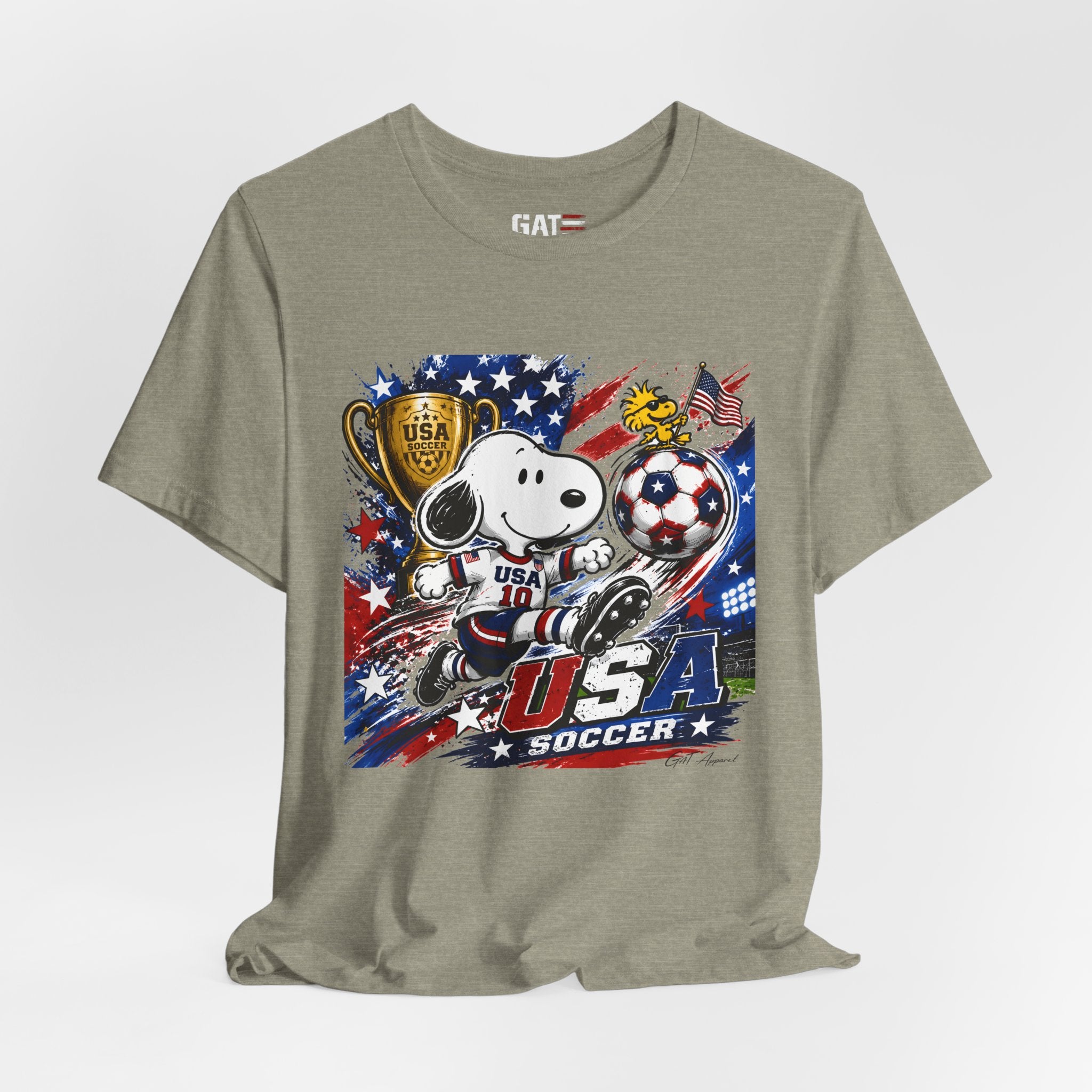 Snoopy USA Soccer Tee | Patriotic Soccer Graphic T-Shirt