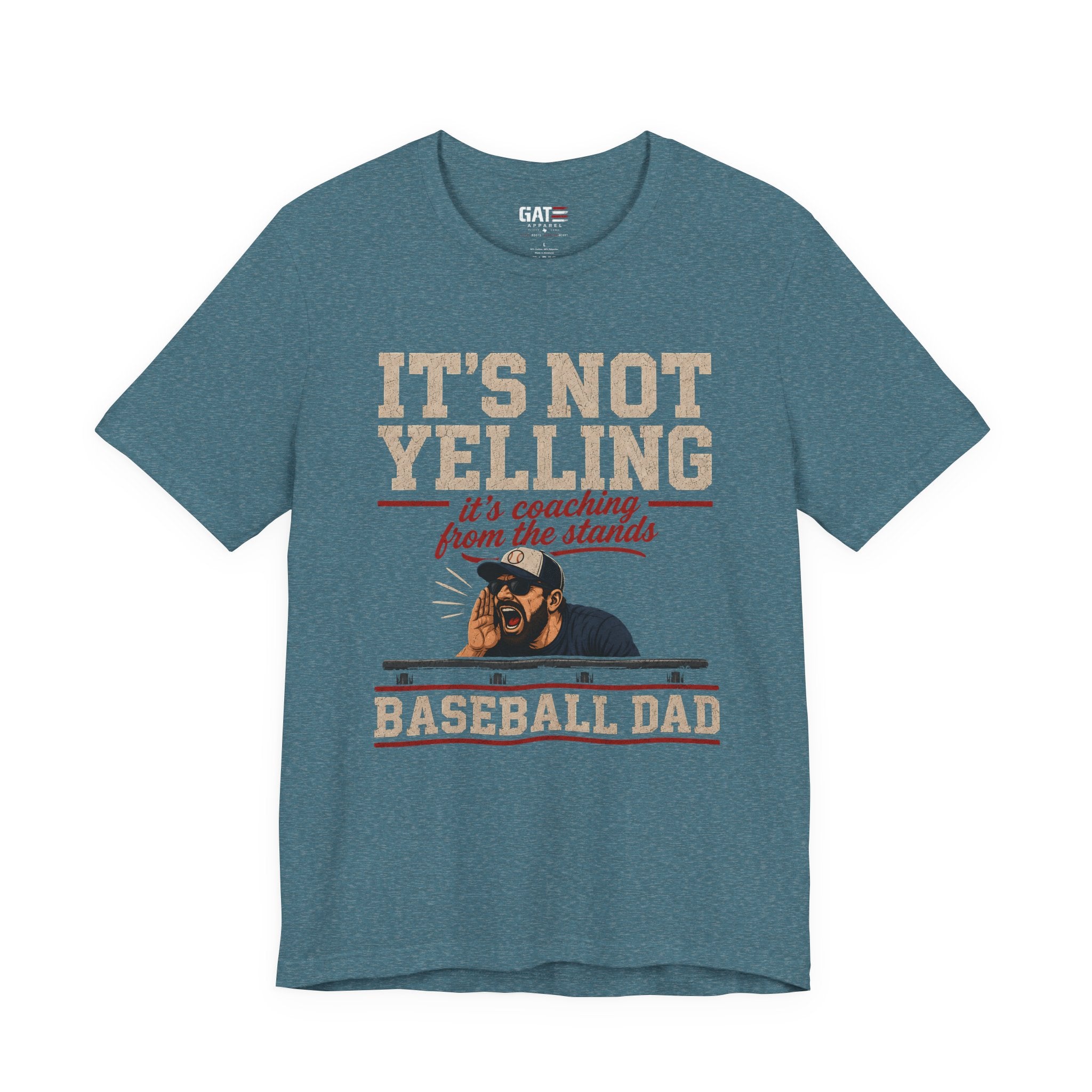 It's Not Yelling It's Coaching From The Stands Baseball Dad Shirt, Funny Baseball Dad Tee, Travel Ball Dad Gift Father's Day