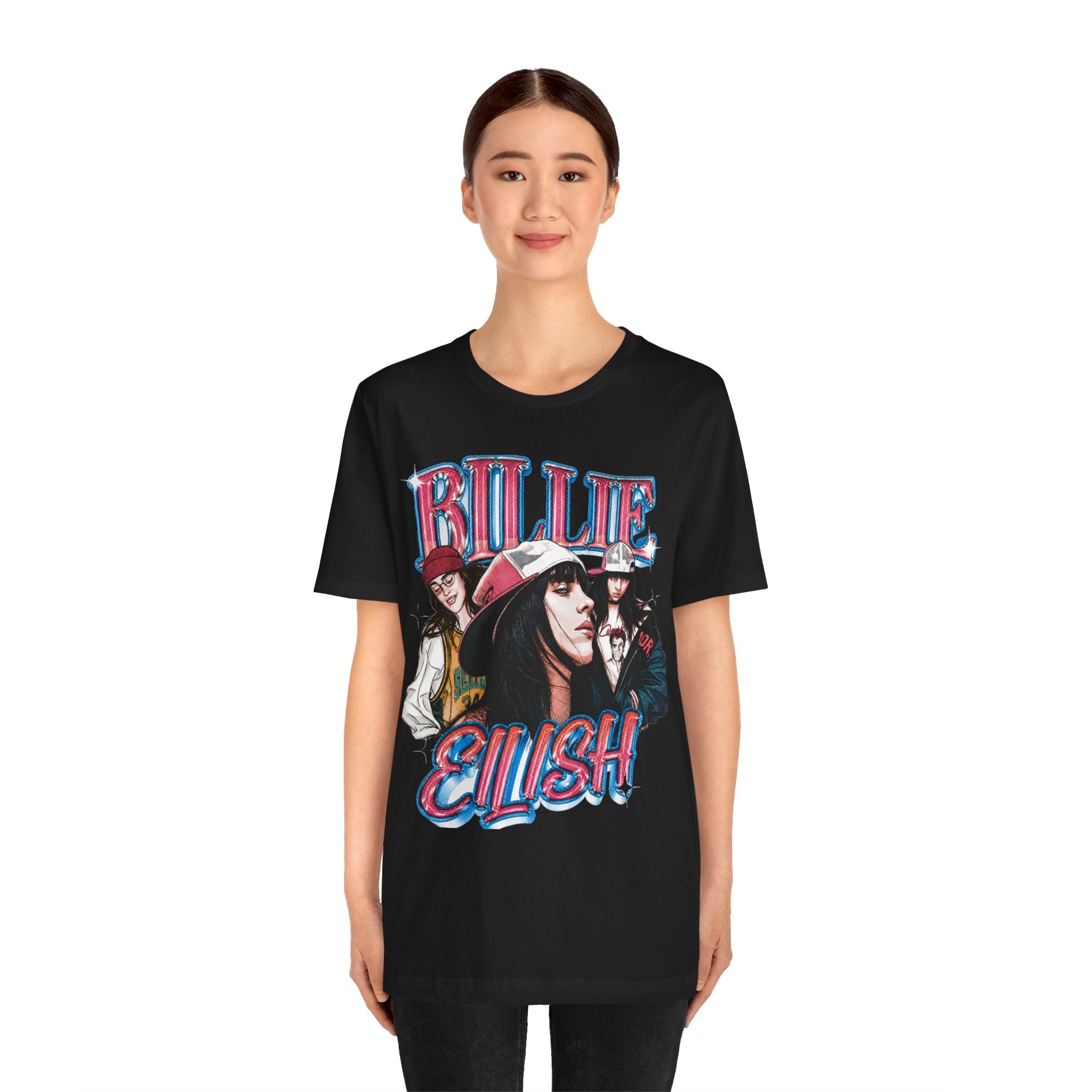 Graphic Tee — Retro Pop Artist Portrait "Billi Eilish"
