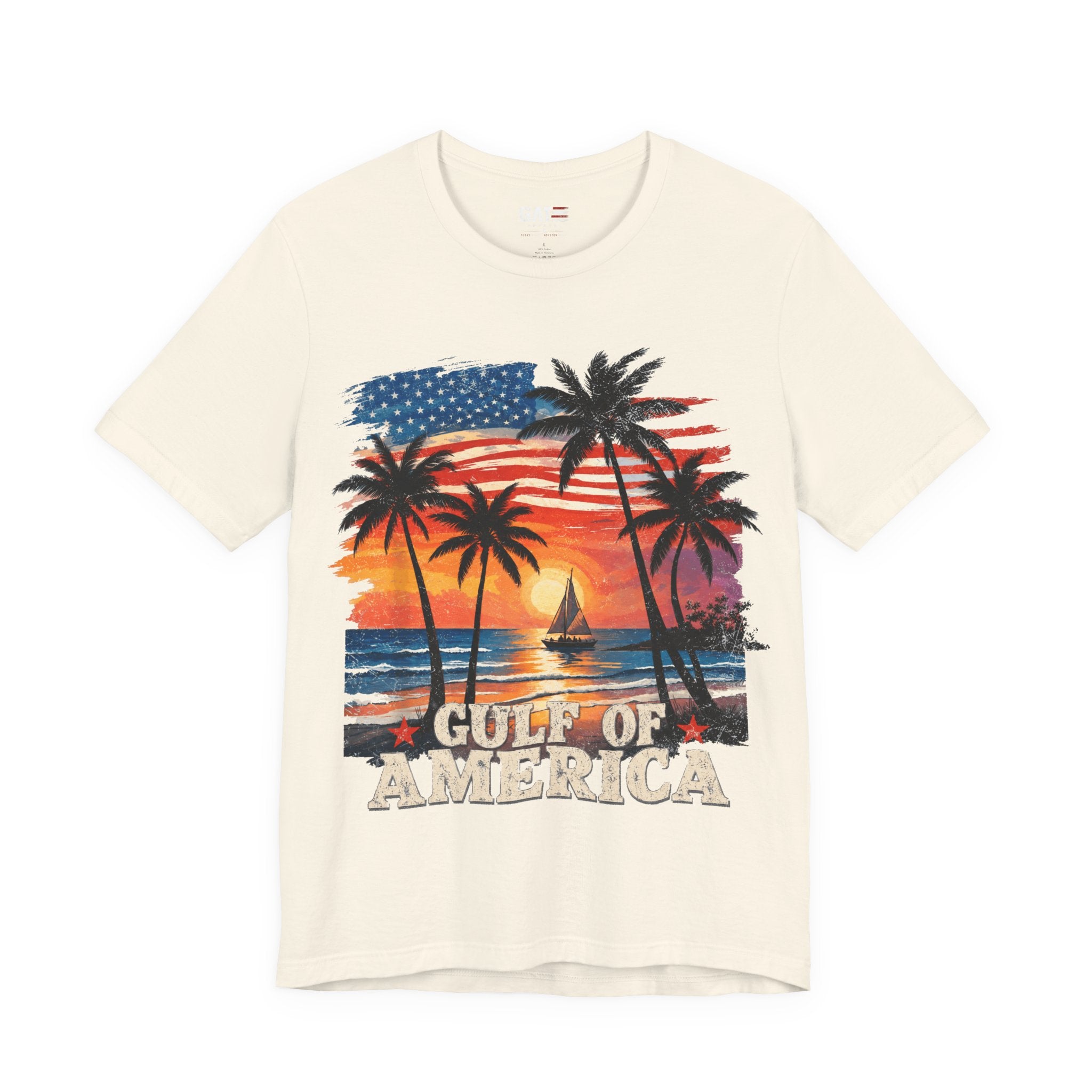Gulf of America Sunset T-Shirt — Patriotic Palm Beach Tee