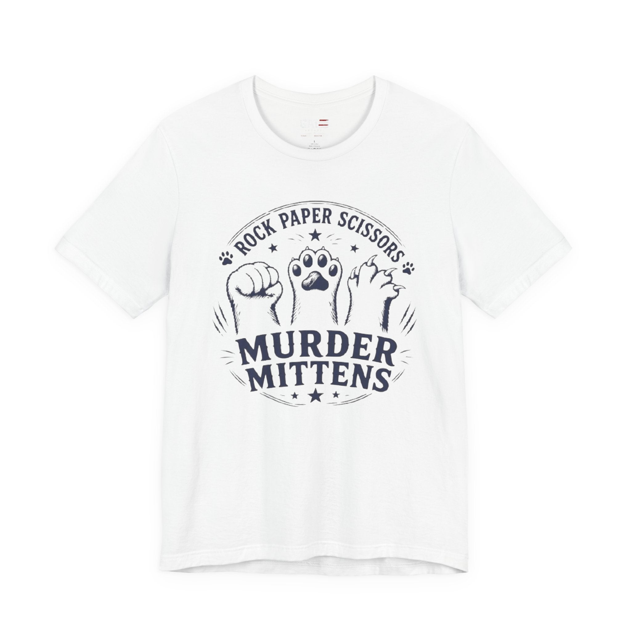 Rock Paper Scissors Murder Mittens Shirt, Funny Cat Lover Tee, Cat Paw Graphic T-Shirt, Cute Cat Mom Gift, Murder Mittens
