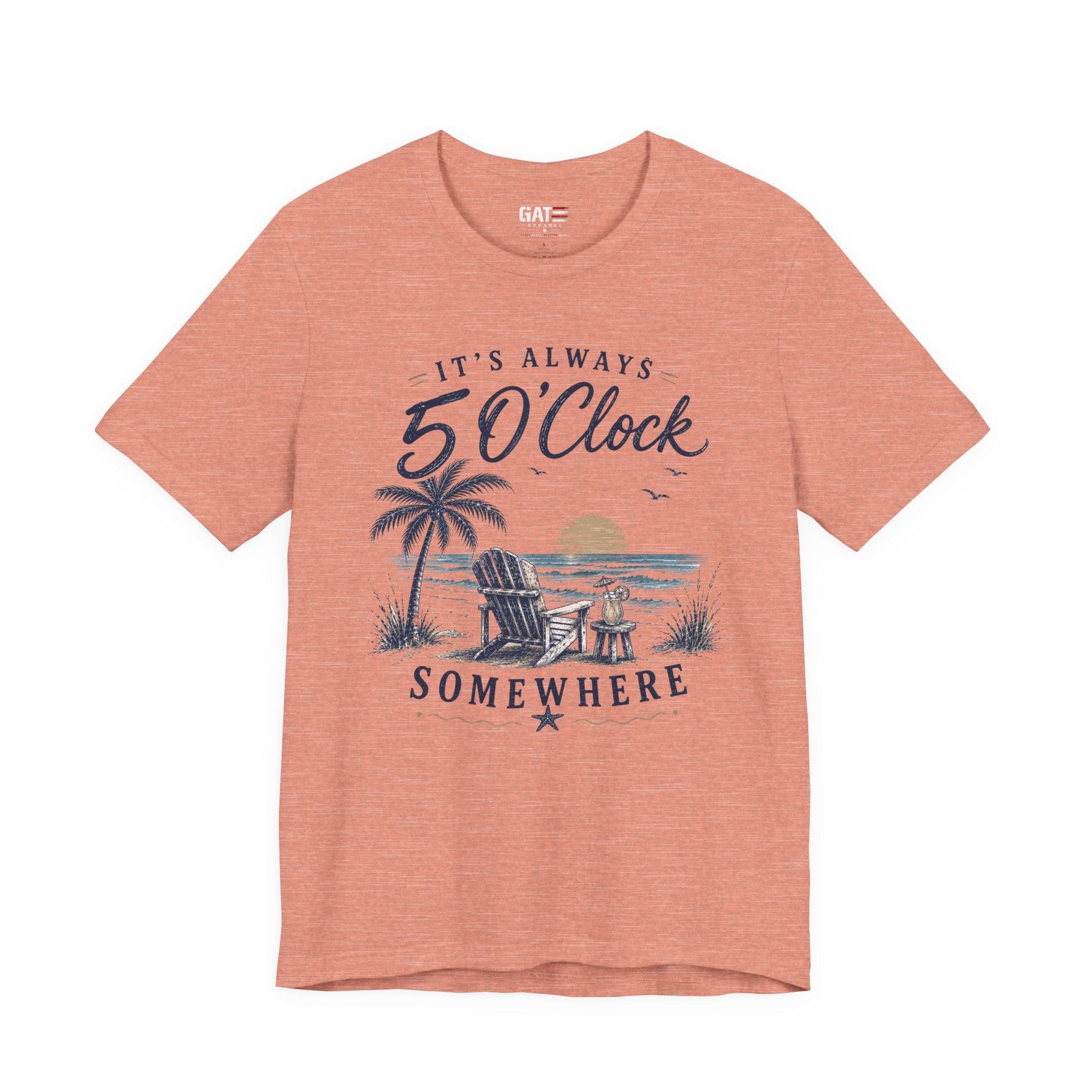 5 O'Clock Somewhere Beach T-Shirt