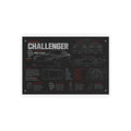 Dodge Challenger Hellcat Blueprint Metal Art Sign – Automotive Garage Poster