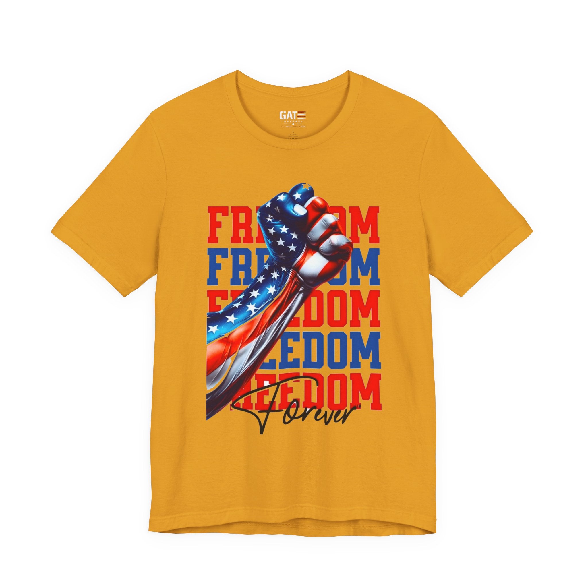 Freedom Fist T-Shirt – Patriotic American Flag Tee (Freedom Forever)