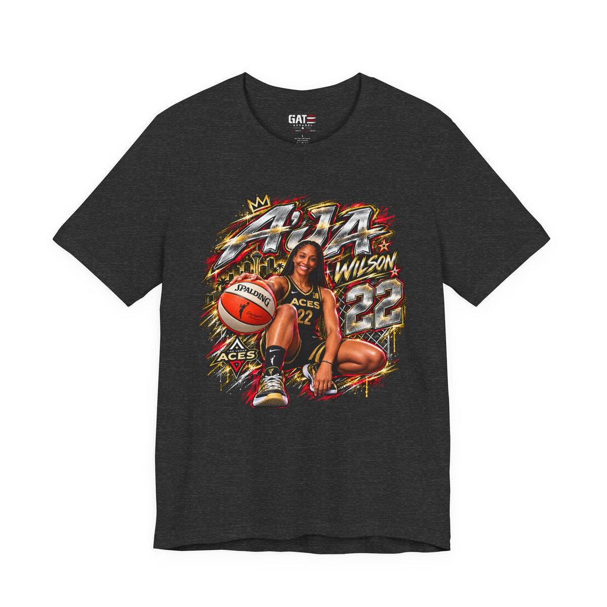 A'ja Wilson #22 Shirt – Las Vegas Aces WNBA Basketball Tee product mockup 6
