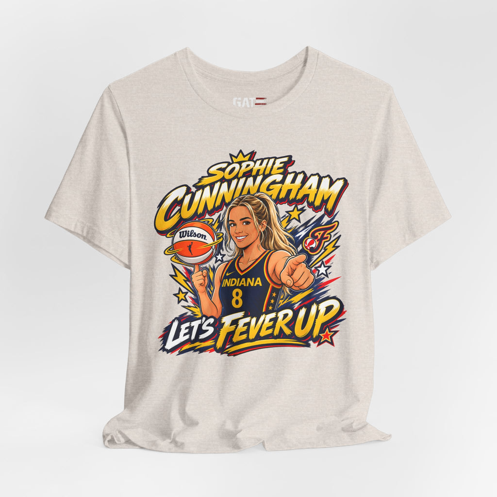 Sophie Cunningham Indiana Fever #8 T-Shirt Fever Up WNBA Basketball Graphic Tee