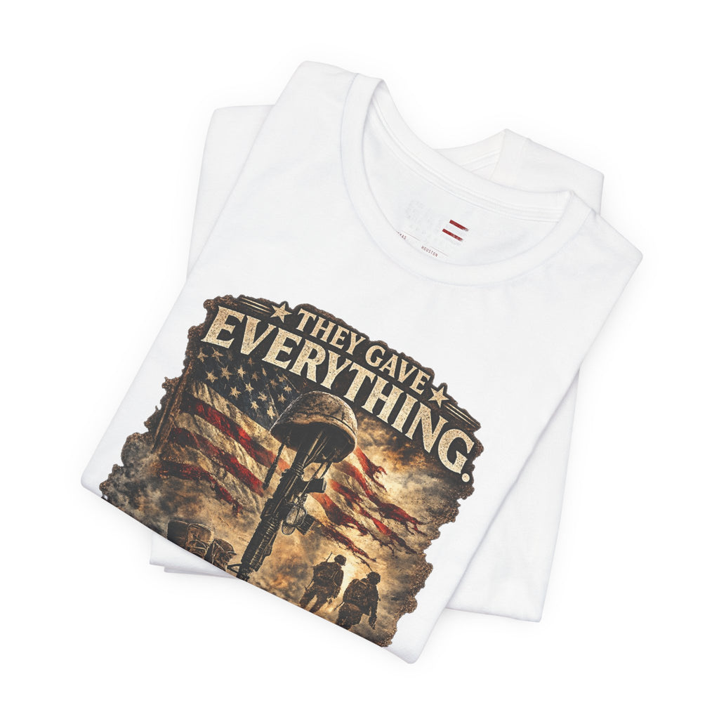 They Gave Everything Memorial T-Shirt — "Some Memories Never Come Home" Patriotic Veteran Tribute Tee