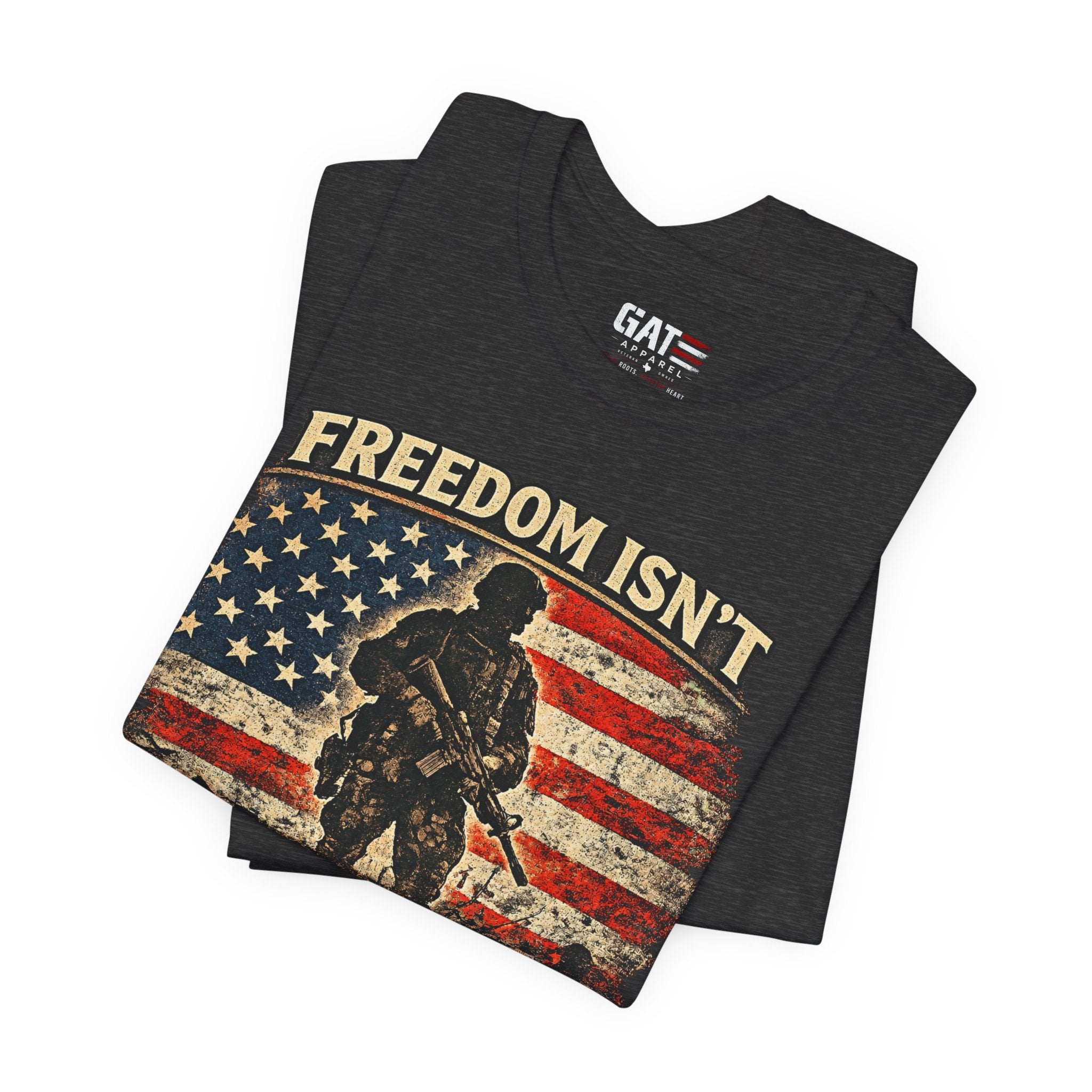 Freedom Isn't Inherited Tee — Patriotic Veteran American Flag T‑Shirt (1776–2026)