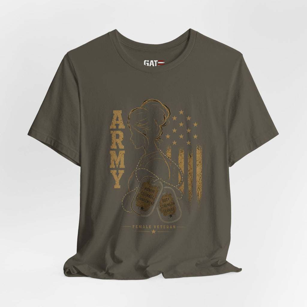 Female Army Veteran Shirt, Women Veteran Tee, Patriotic Military Shirt for Women, Army Mom Gift, Veteran Pride Shirt, Female Veteran Apparel