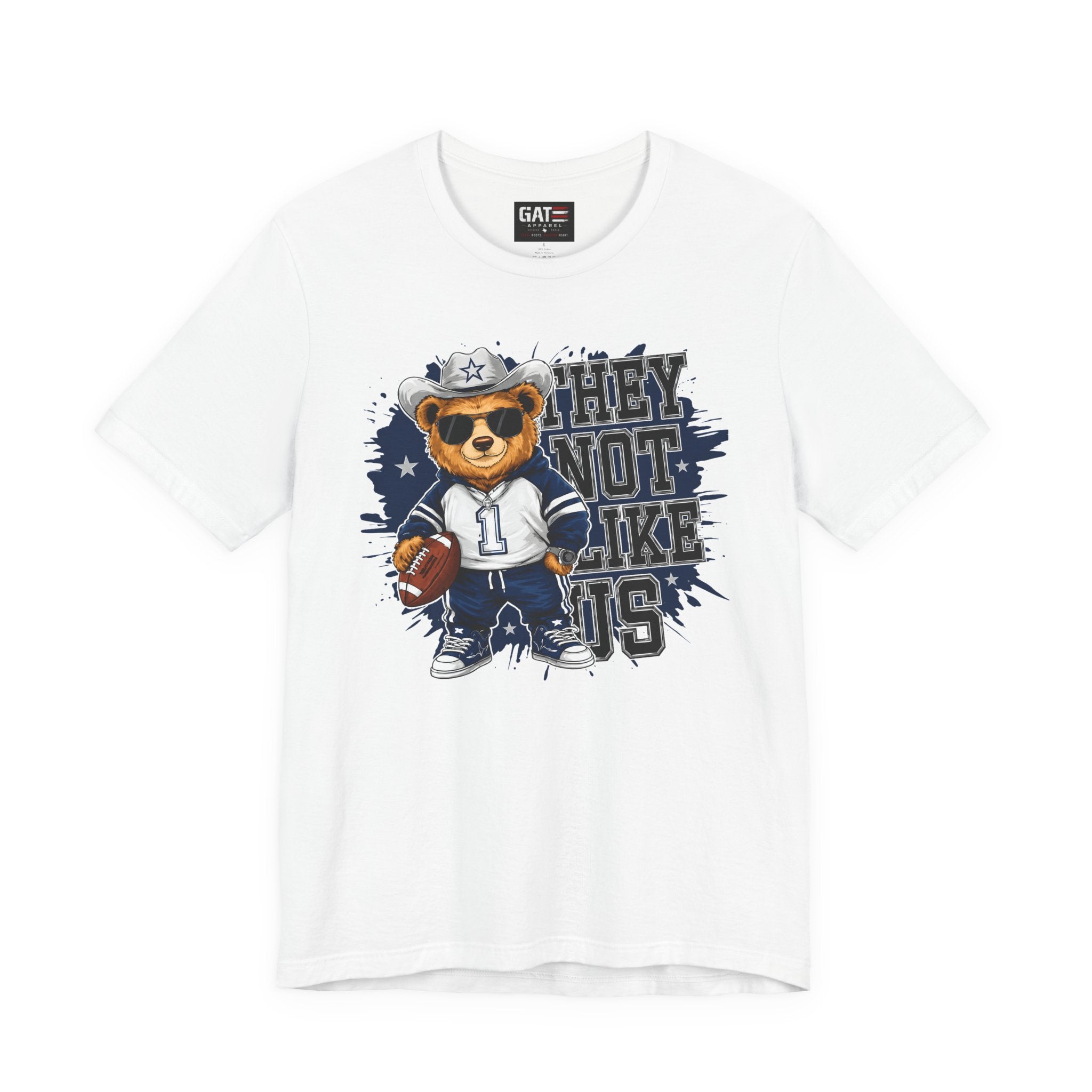 Custom Name and Number Shirt, Personalized Dallas Football Fan Tee, Blue and Silver Jersey Style Back Design
