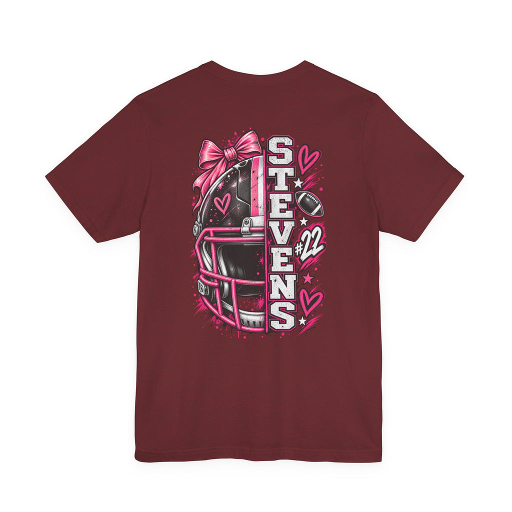 Football Mom Personalized Shirt Custom Player Name Number Helmet Game Day Tee