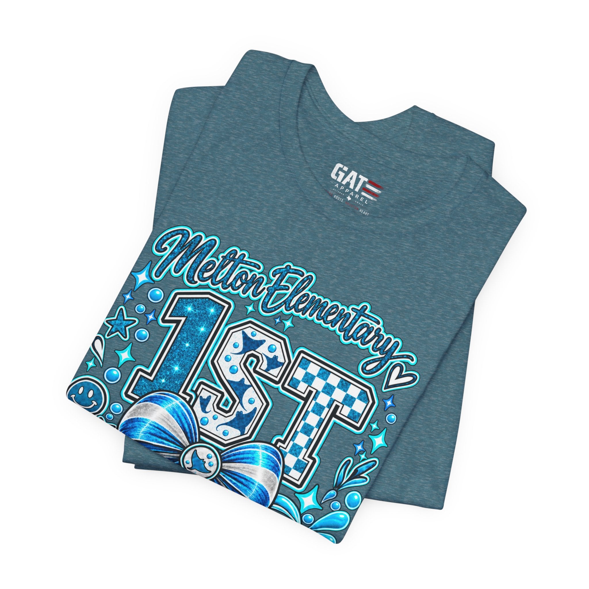 Melton 1st Grade School T‑Shirt — Bow Design