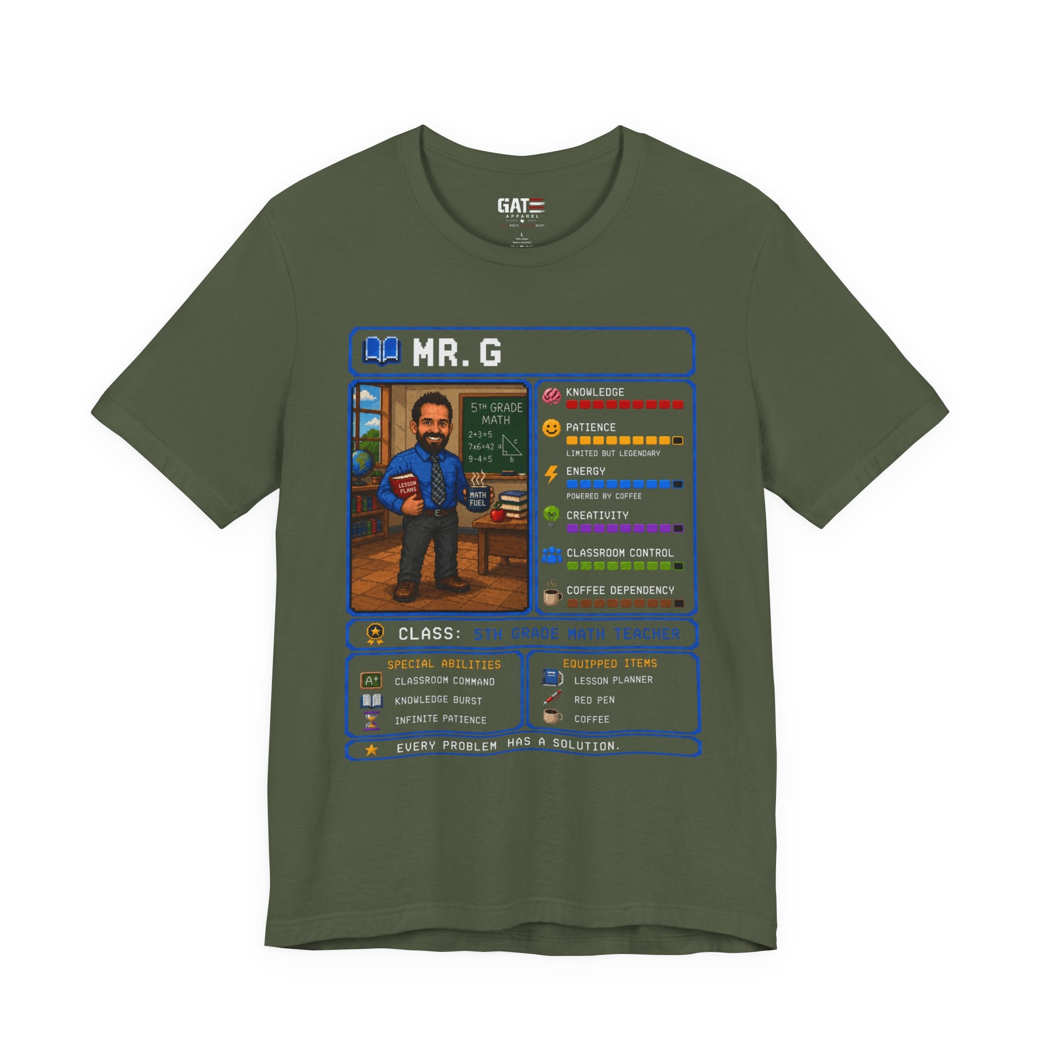 Custom Math Teacher RPG Character Shirt | Personalized Teacher Gift