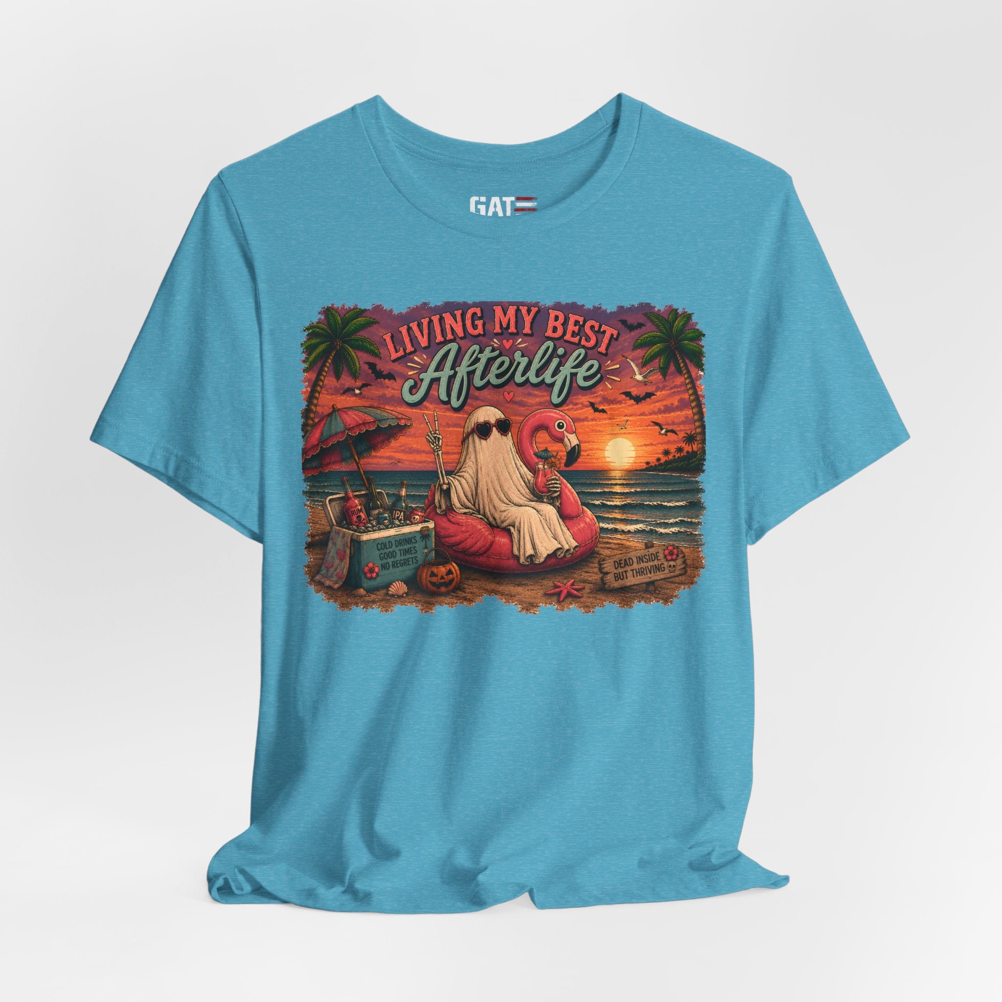Summerween Shirt, Spooky Beach Shirt, Ghost Beach Tee, Halloween Beach Shirt, Coastal Halloween Tee, Tropical Ghost Shirt