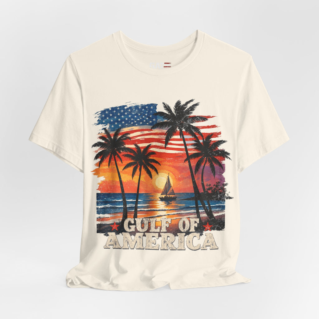 Gulf of America Sunset T-Shirt — Patriotic Palm Beach Tee