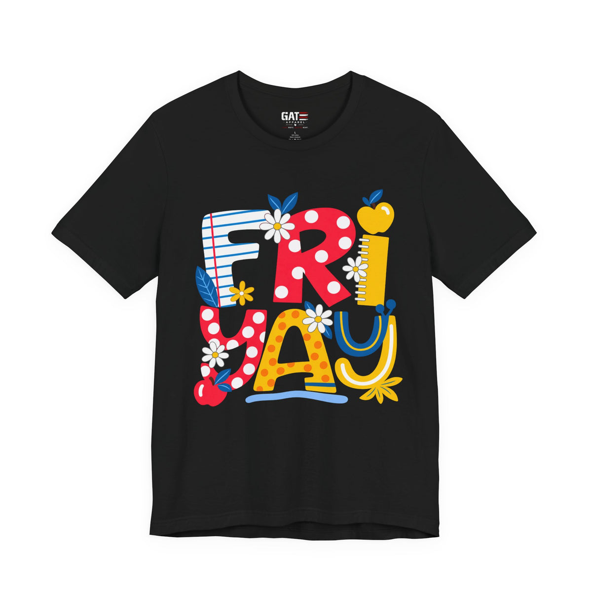 FRIYAY Teacher Shirt | Colorful Floral Classroom Tee