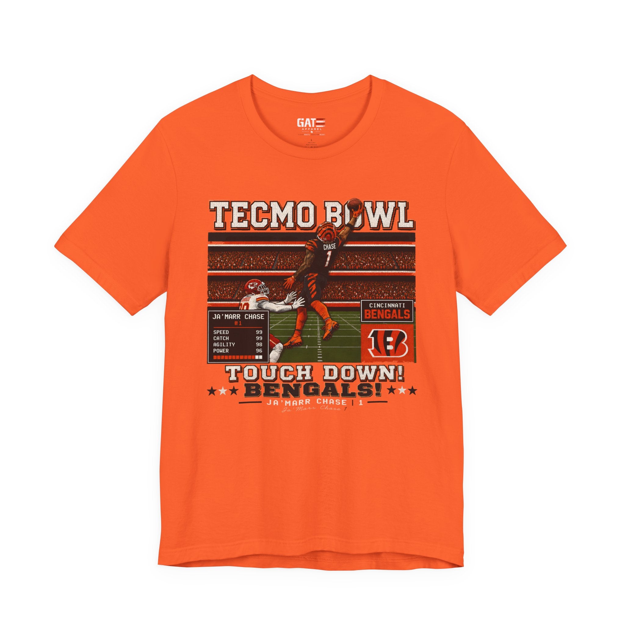 JaMarr Chase Tecmo Bowl Shirt Retro Tecmo Football Tee Vintage Pixel Art Wide Receiver Graphic Football Fan Gift T Shirt