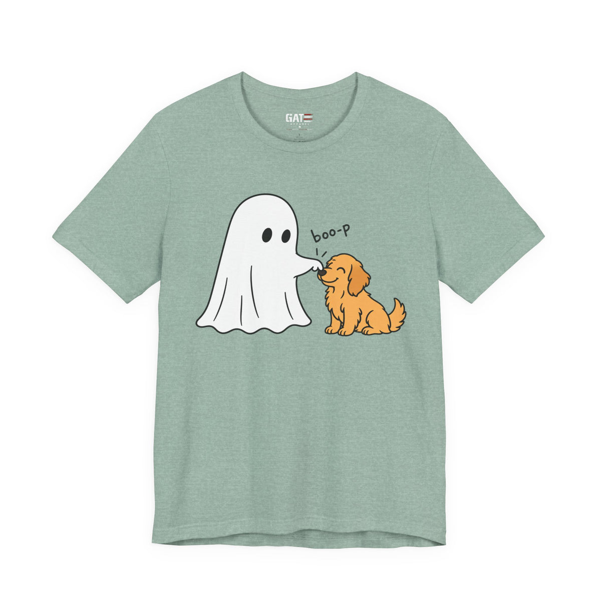 Halloween Ghost & Golden Retriever — "boo-p" Cute Dog Halloween T-Shirt
