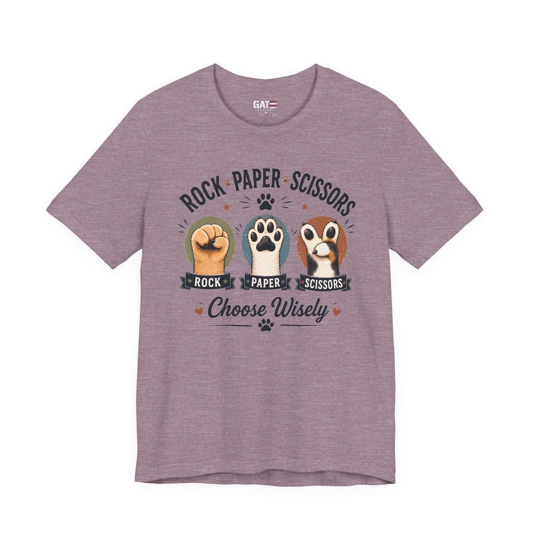 Rock Paper Scissors Cat Shirt, Funny Cat Lover Tee, Cat Paw Graphic Shirt, Cute Pet Mom Gift, Choose Wisely Cat Tee, Cat Dad Shirt