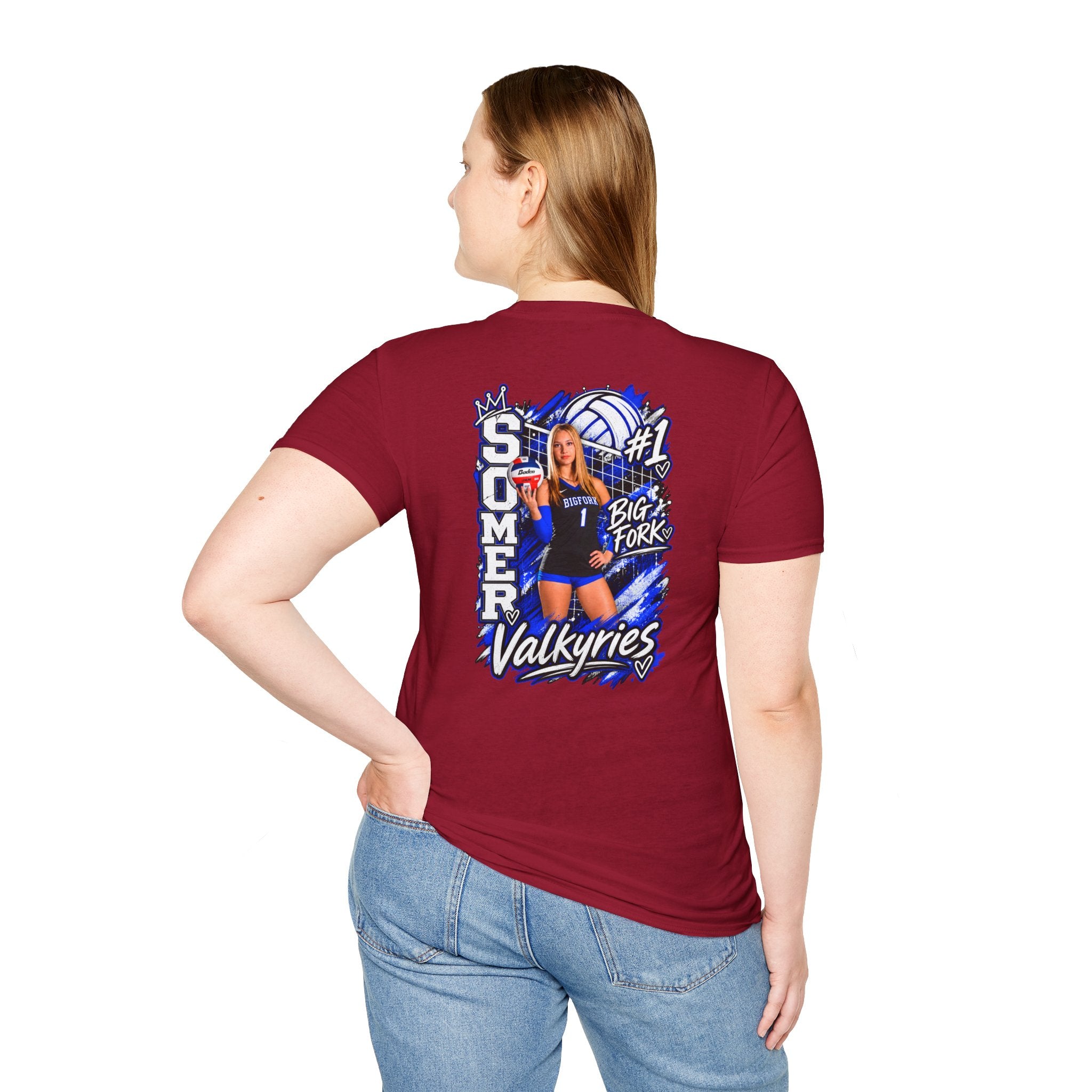 Volleyball Mom Senior Player Photo Tee — Custom Photo Team Name and Number
