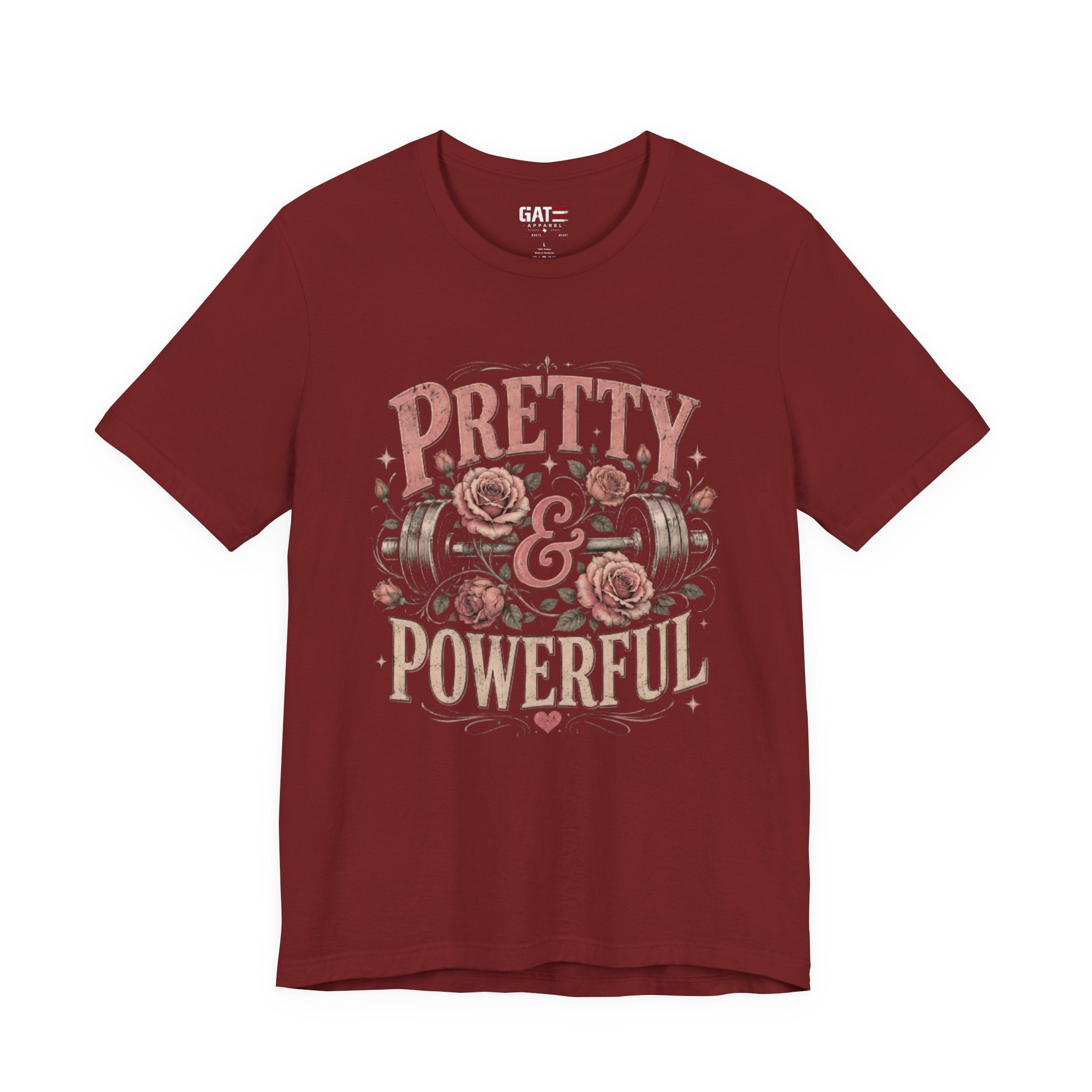 Pretty and Powerful Shirt, Women's Gym Shirt, Weightlifting Tee, Cute Fitness Shirt, Workout Gift for Strong Women