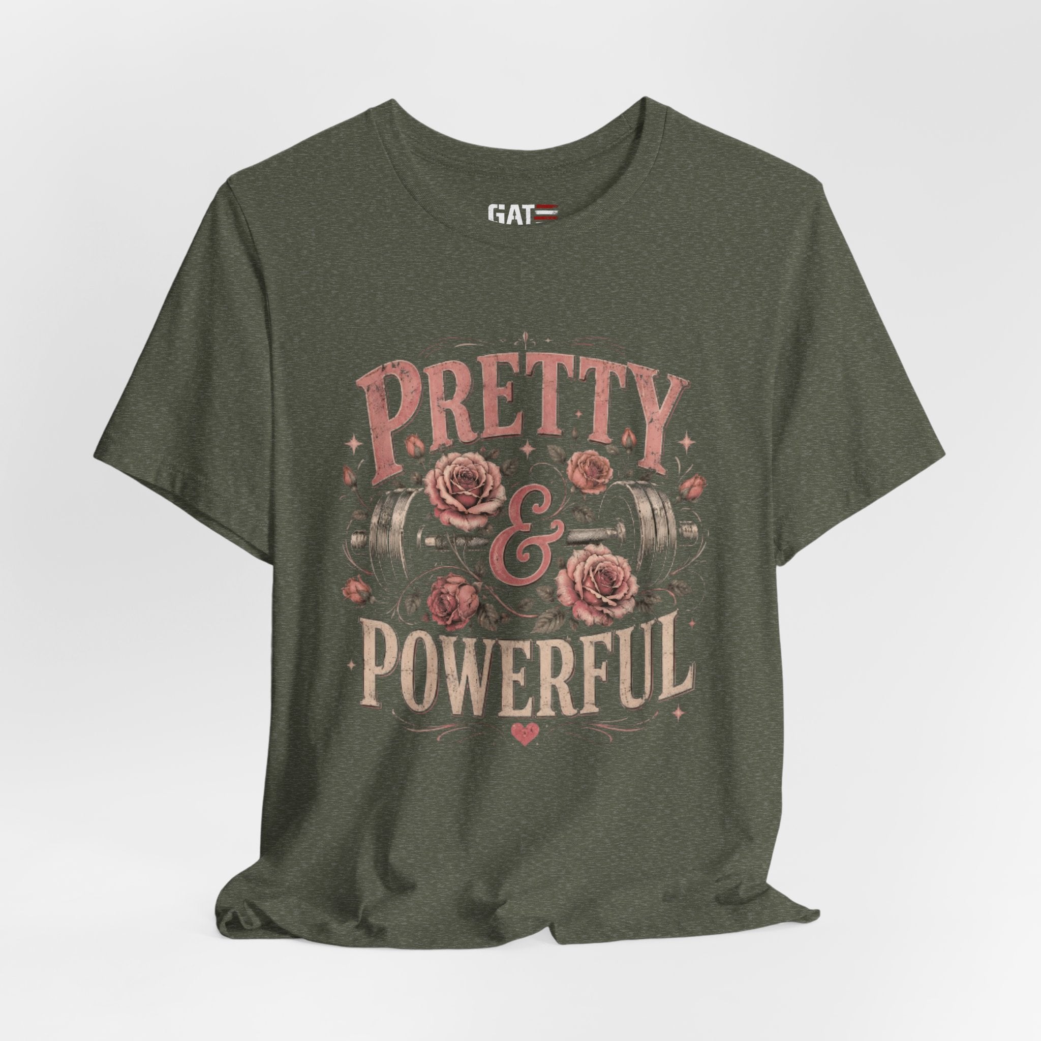 Pretty and Powerful Shirt, Women's Gym Shirt, Weightlifting Tee, Cute Fitness Shirt, Workout Gift for Strong Women