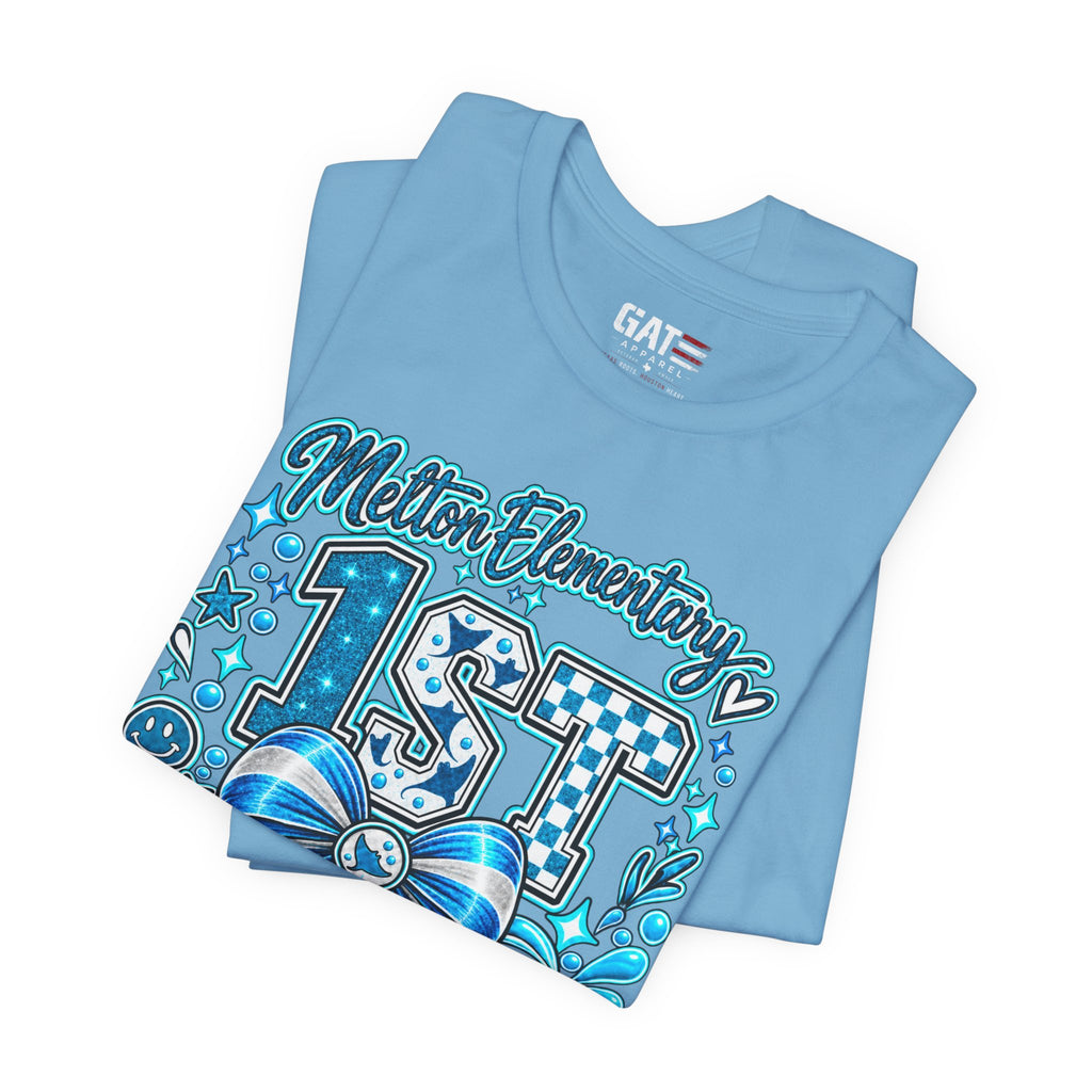Melton 1st Grade School T‑Shirt — Bow Design