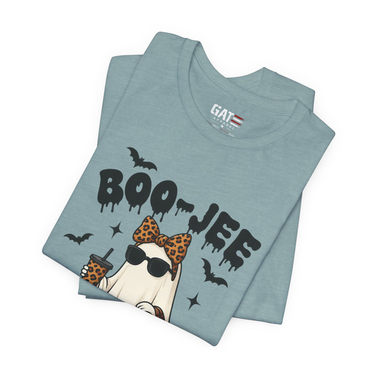 Boo-Jee Leopard Ghost Tee — Cute Halloween Graphic T-Shirt