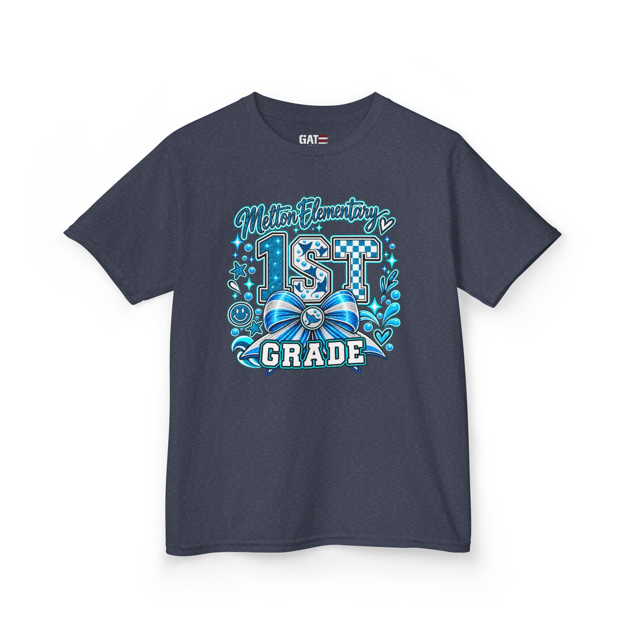 Melton 1st Grade Kids T‑Shirt — Ribbon Design