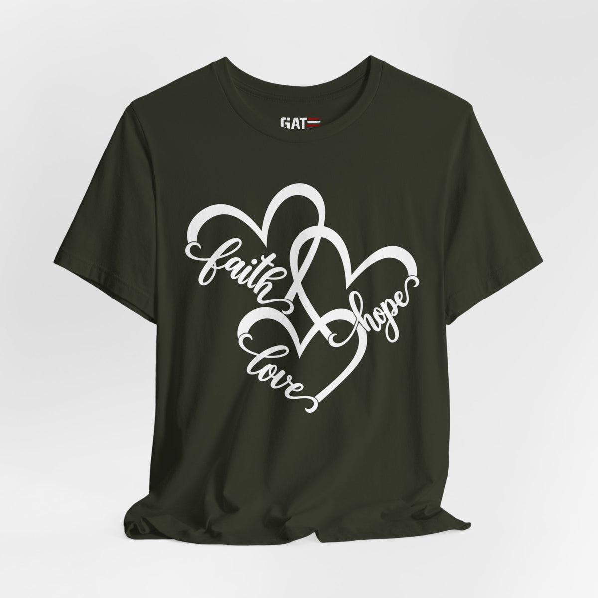 Faith Hope Love Heart T-Shirt — Inspirational Christian Tee
