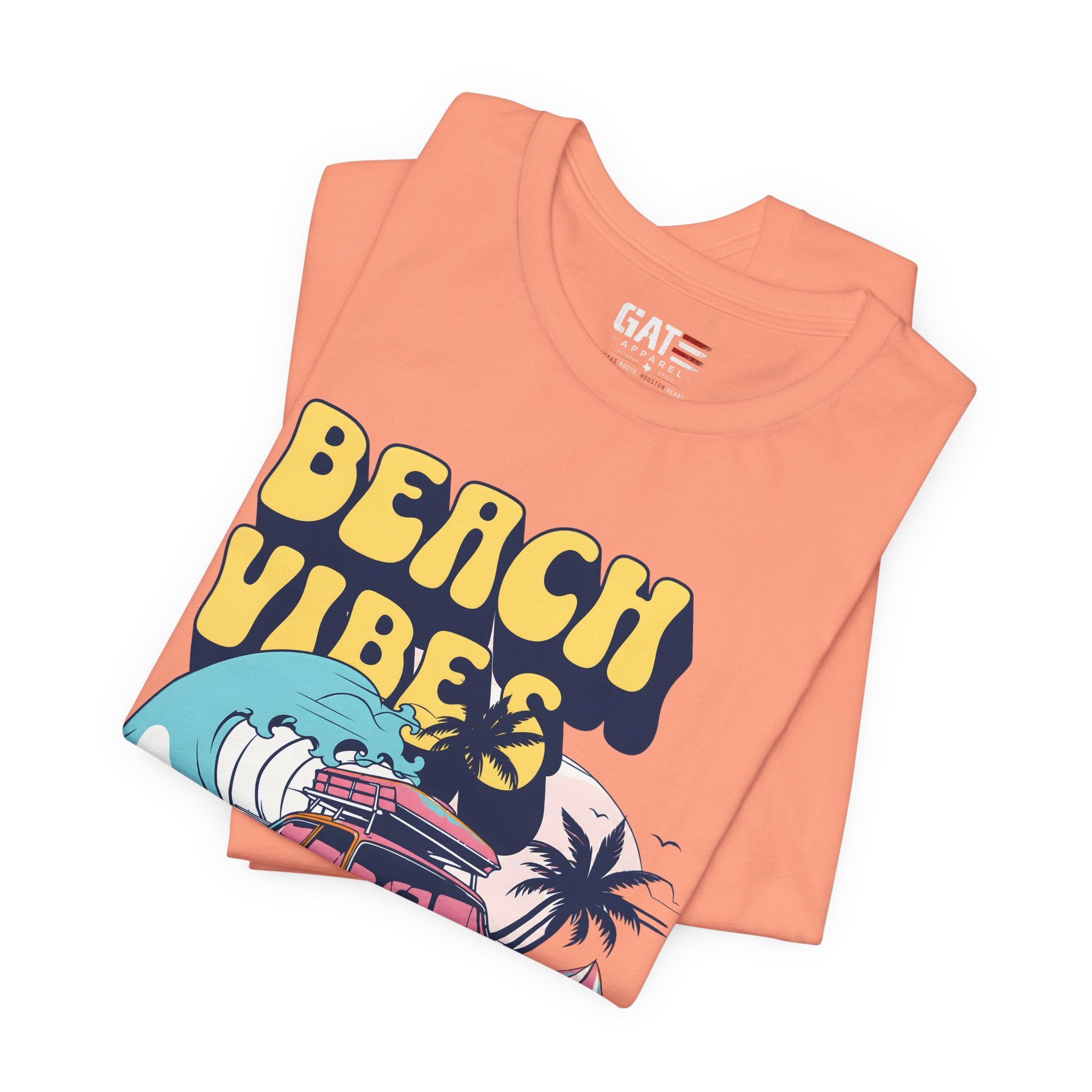 Beach Vibes Shirt, Retro Beach Tee, Vintage Summer Shirt, Coastal Vacation T Shirt, Surf Car Graphic Tee, Groovy Beach Lover Gift