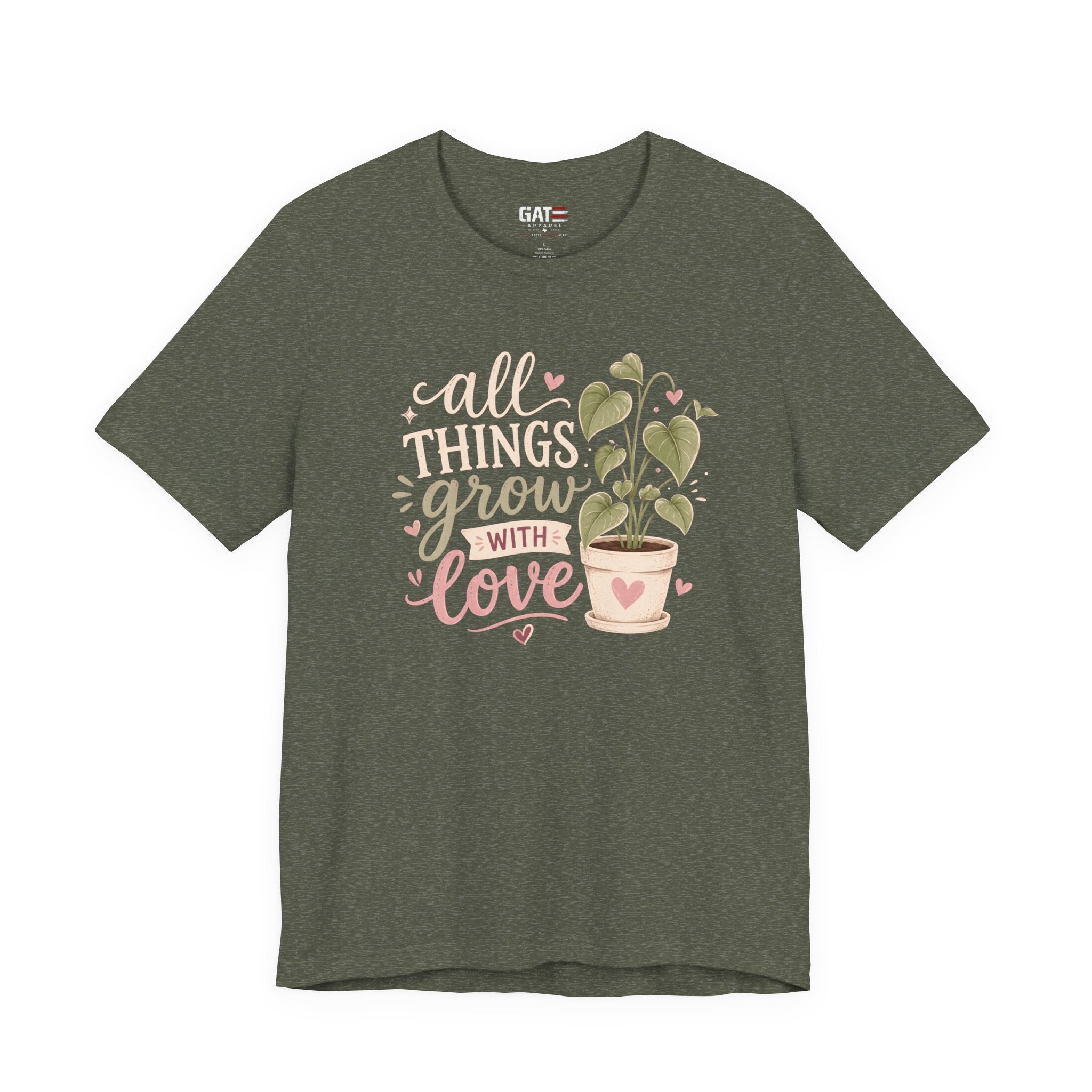 Plant Lover Shirt, All Things Grow With Love Shirt, Gardening Shirt, Botanical Tee, Plant Mom Gift, Flower Lover
