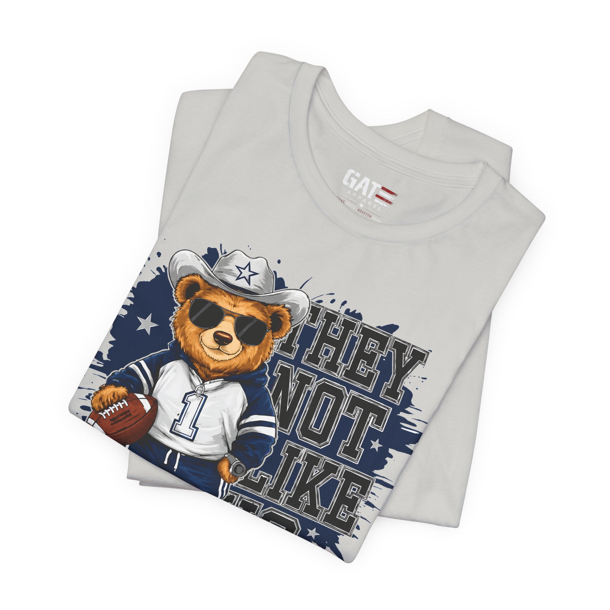 Custom Name and Number Shirt, Personalized Dallas Football Fan Tee, Blue and Silver Jersey Style Back Design