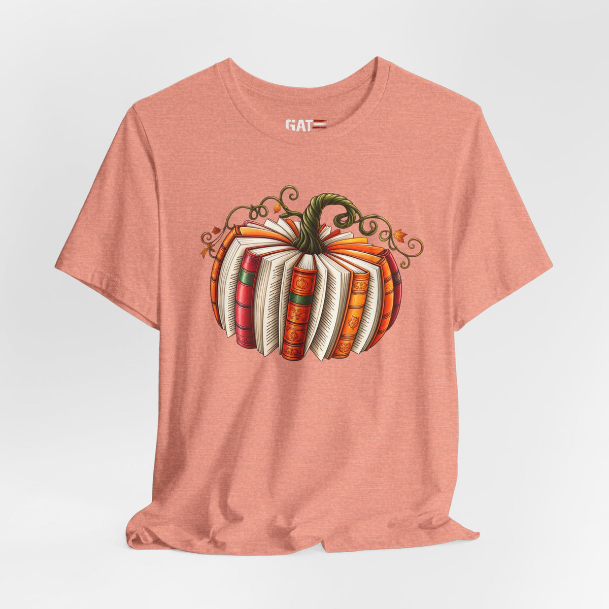 Fall Book Lover Shirt – Pumpkin Books Graphic Tee – product photo