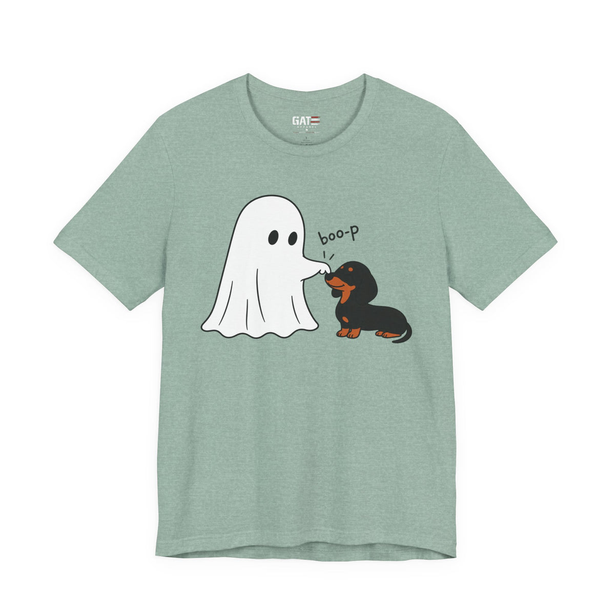 Halloween Ghost & Dachshund — "boo-p" Cute Dog Halloween T-Shirt