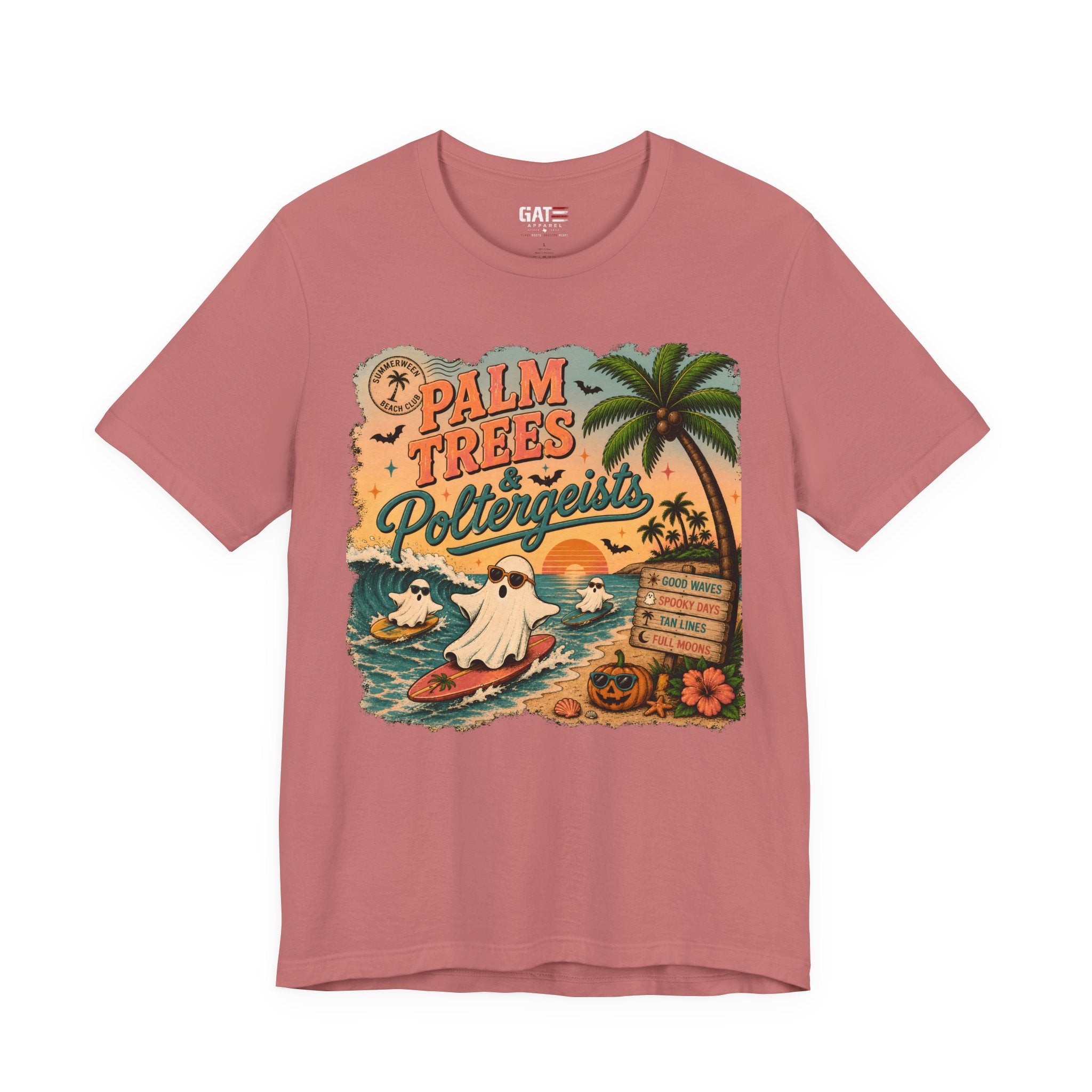 Summerween Shirt, Spooky Beach Shirt, Ghost Beach Tee, Halloween Beach Shirt, Coastal Halloween Tee, Tropical Ghost Shirt