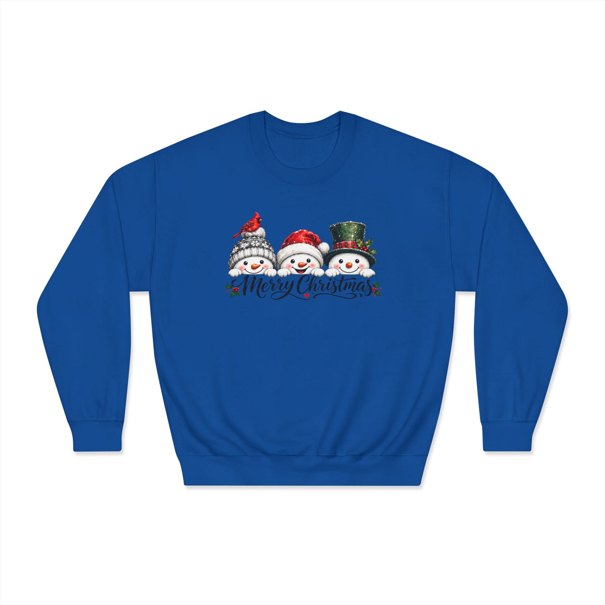 Merry Christmas Snowman Crewneck Sweatshirt - product mockup view 6