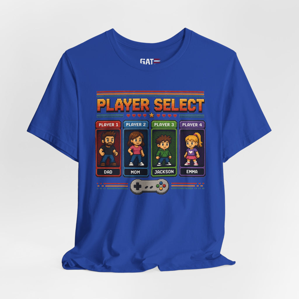 Personalized Gamer Family Shirt, Custom Family Gaming Shirt, Retro Video Game Family Tee, Gamer Dad Mom Kids Gift Shirt